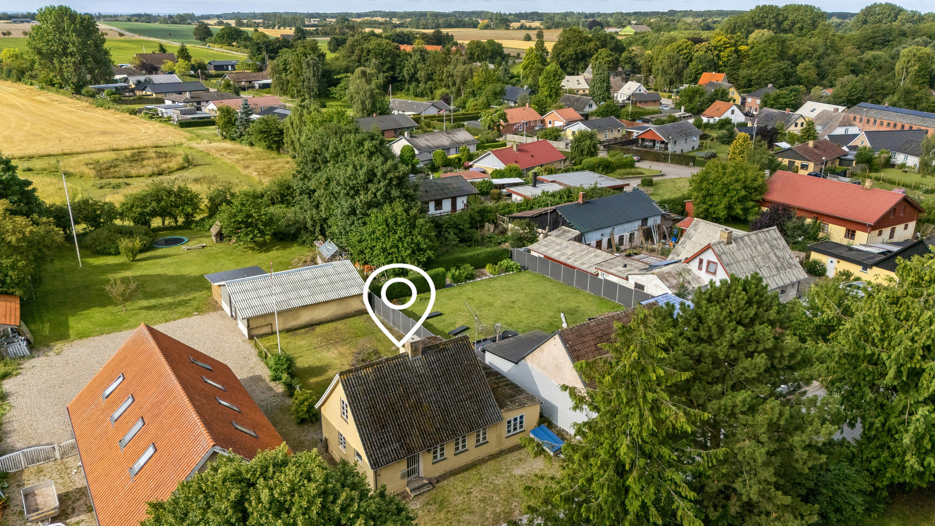 Fremhævet luftfoto billede i fuldskærmstilstand. Billede af Møllevej 10, Tornemark, 4262 Sandved