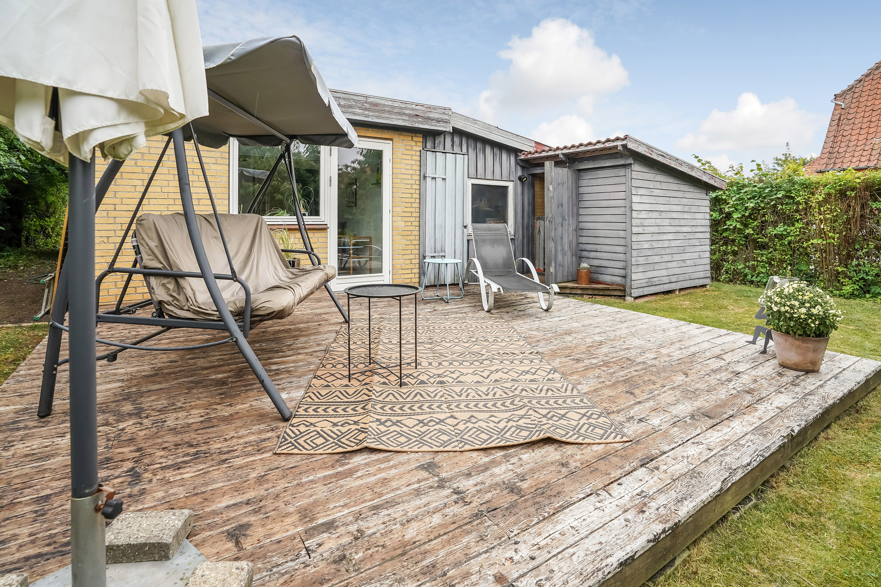 Fremhævet terrasse billede i fuldskærmstilstand. Billede af Teglgårdsvej 34, 5500 Middelfart