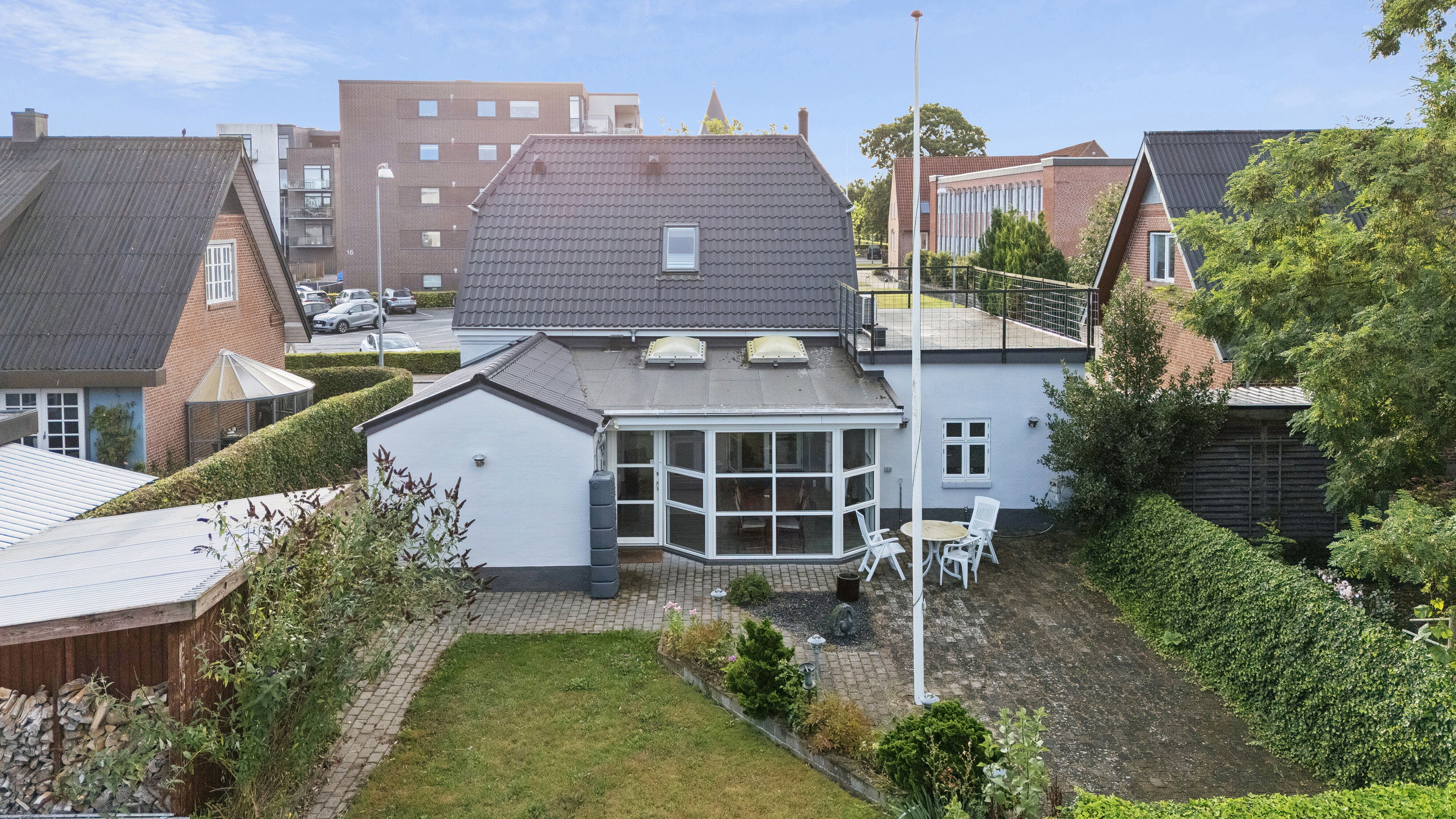 Fremhævet luftfoto billede i fuldskærmstilstand. Billede af Rådhusstrædet 19, 7430 Ikast