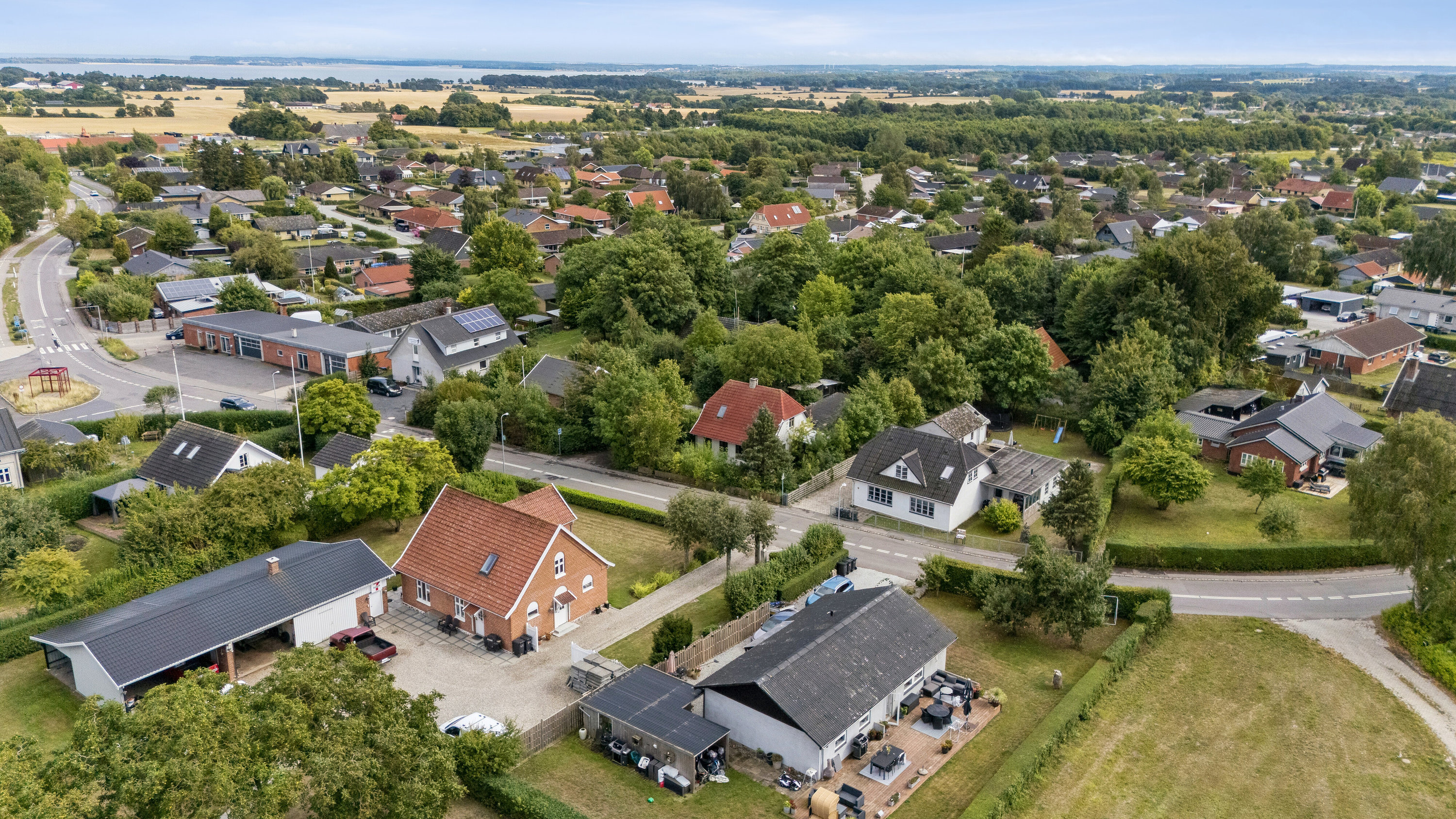Fremhævet luftfoto billede i fuldskærmstilstand. Billede af Brøderupvej 7A, Brøderup, 4733 Tappernøje