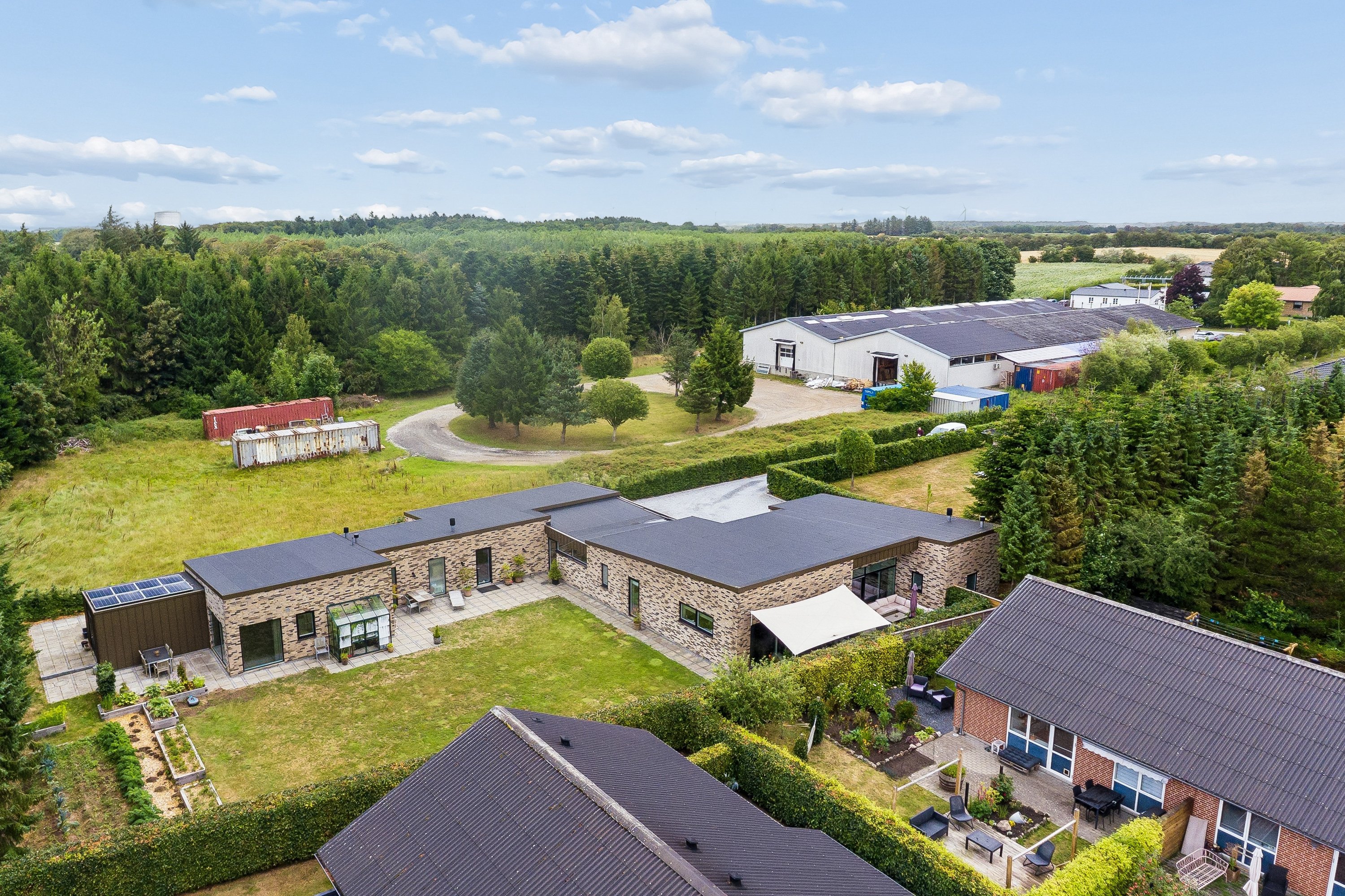Fremhævet luftfoto billede i fuldskærmstilstand. Billede af Gravsholtvej 13D, Langholt, 9310 Vodskov