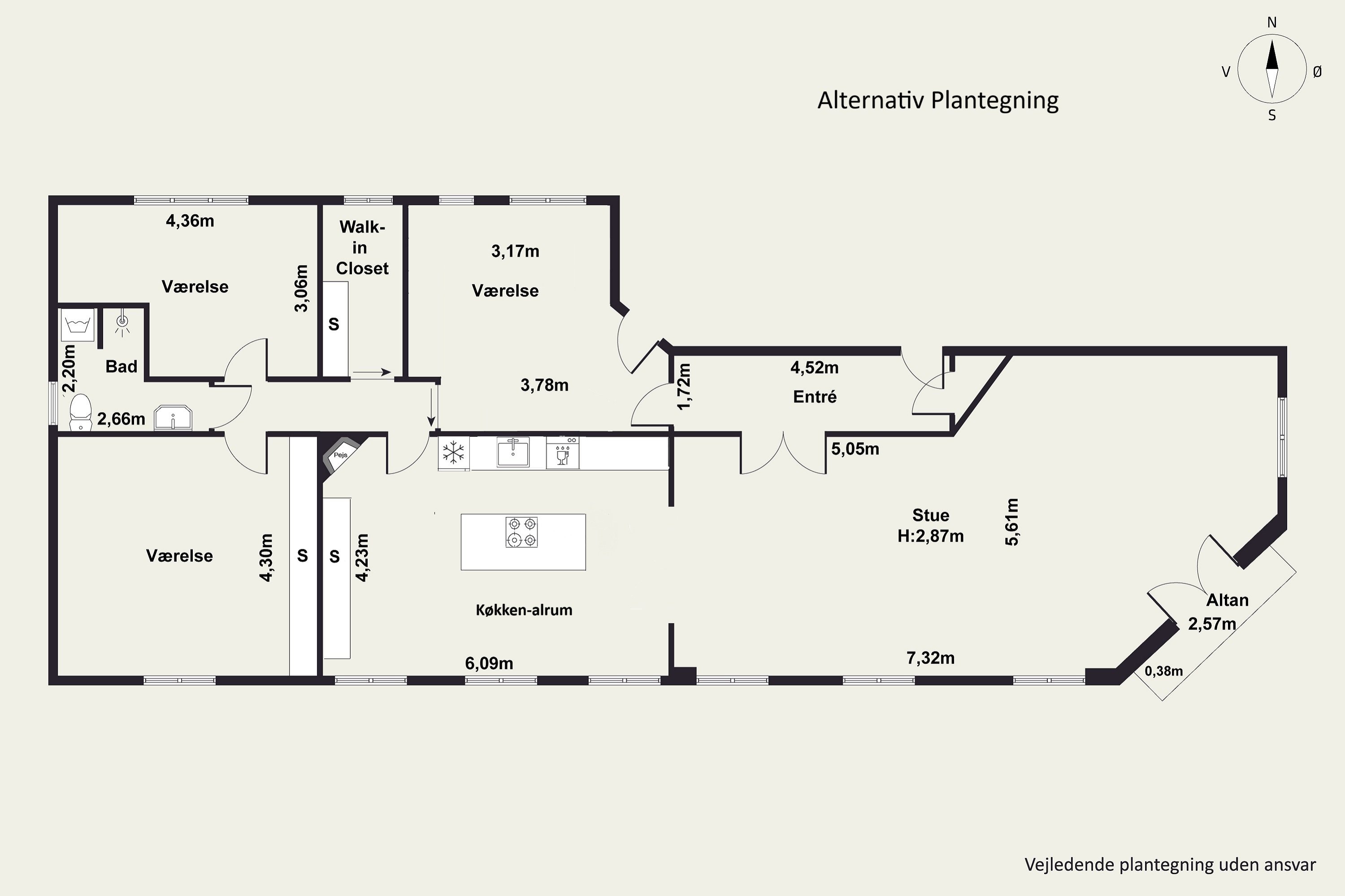 Plantegninger billede af Mathildevej 2, 1. th., 2000 Frederiksberg