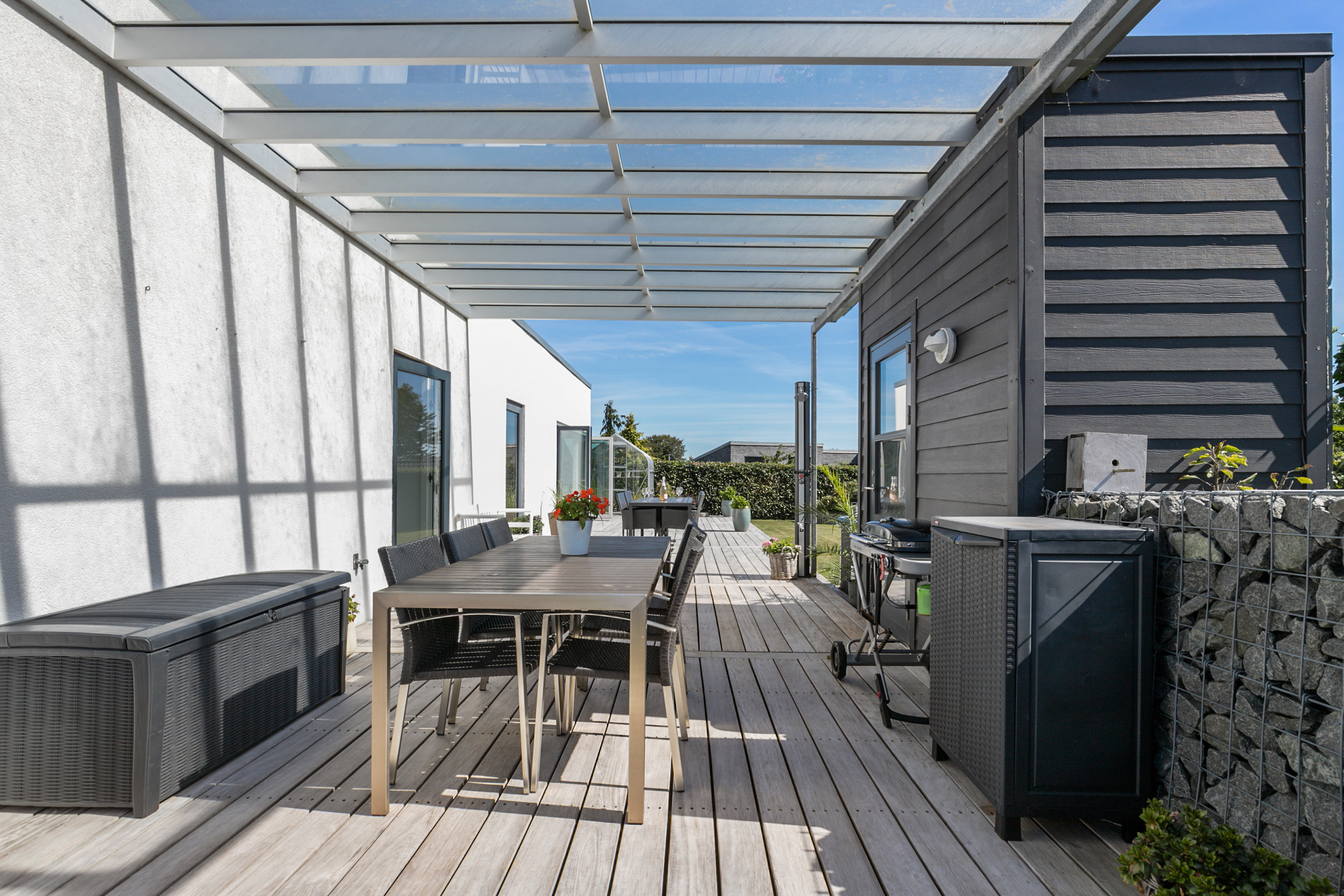 Fremhævet overdækket terrasse billede i fuldskærmstilstand. Billede af Stenildhøjdalen 13, 9600 Aars