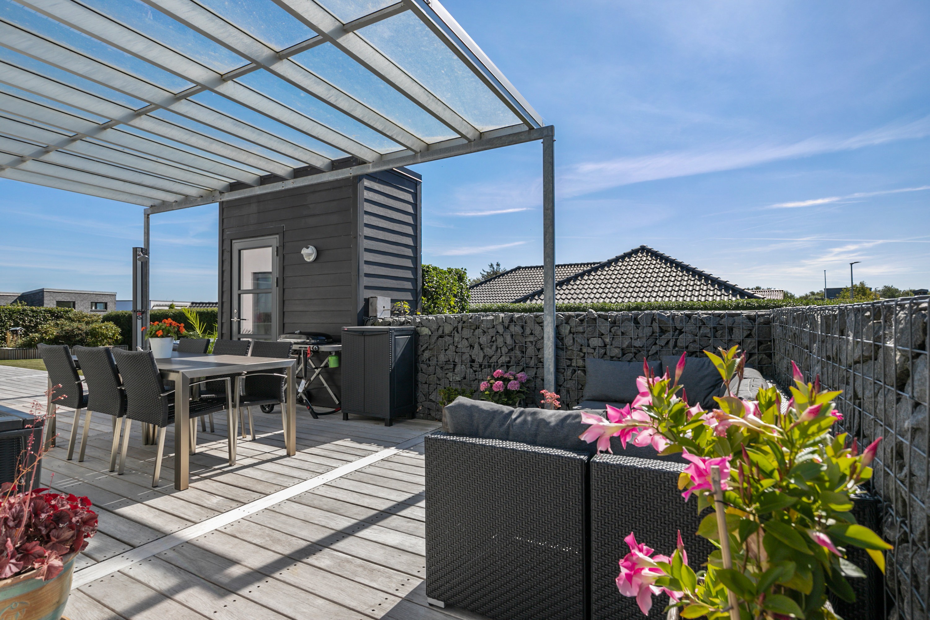 Fremhævet overdækket terrasse billede i fuldskærmstilstand. Billede af Stenildhøjdalen 13, 9600 Aars