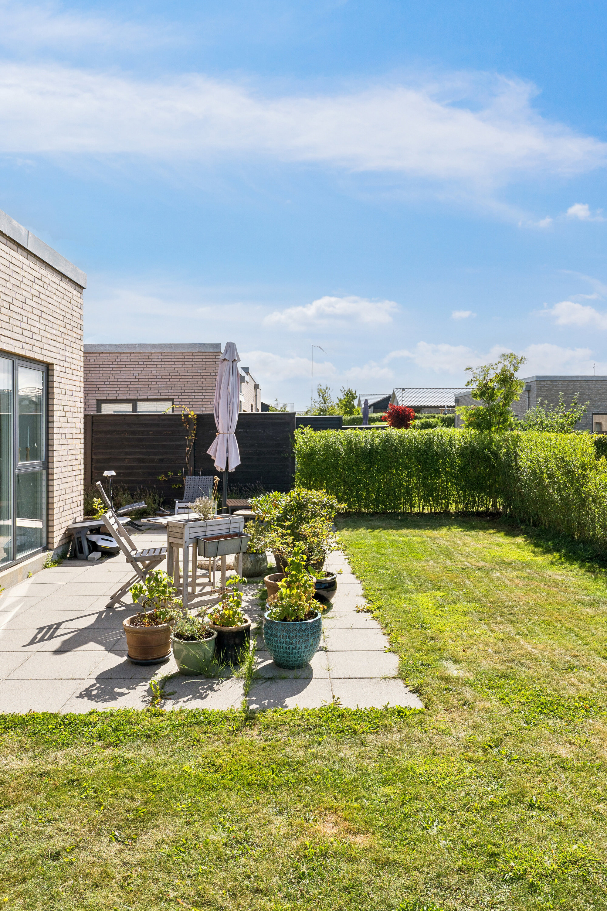 Fremhævet set fra haven billede i fuldskærmstilstand. Billede af Safranvej 35, 8600 Silkeborg
