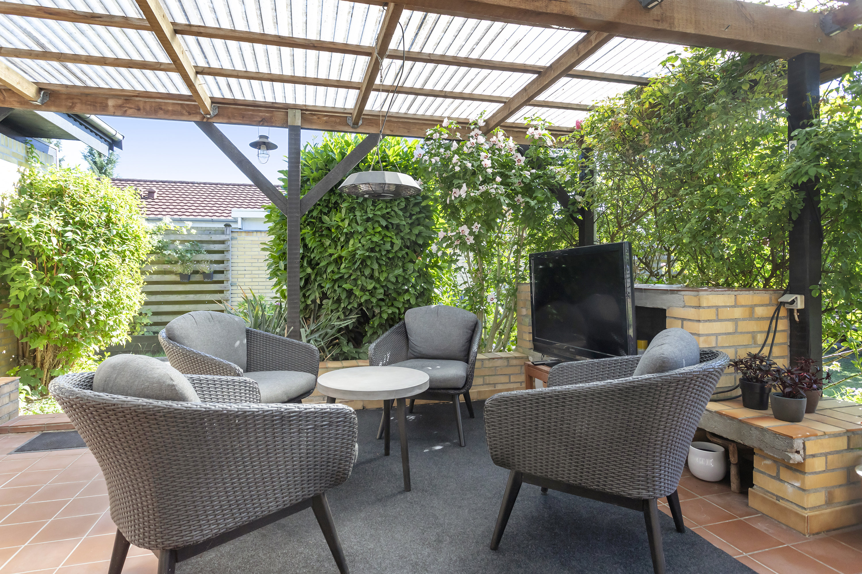 Fremhævet overdækket terrasse billede i fuldskærmstilstand. Billede af Brandsbyvej 22, 2740 Skovlunde