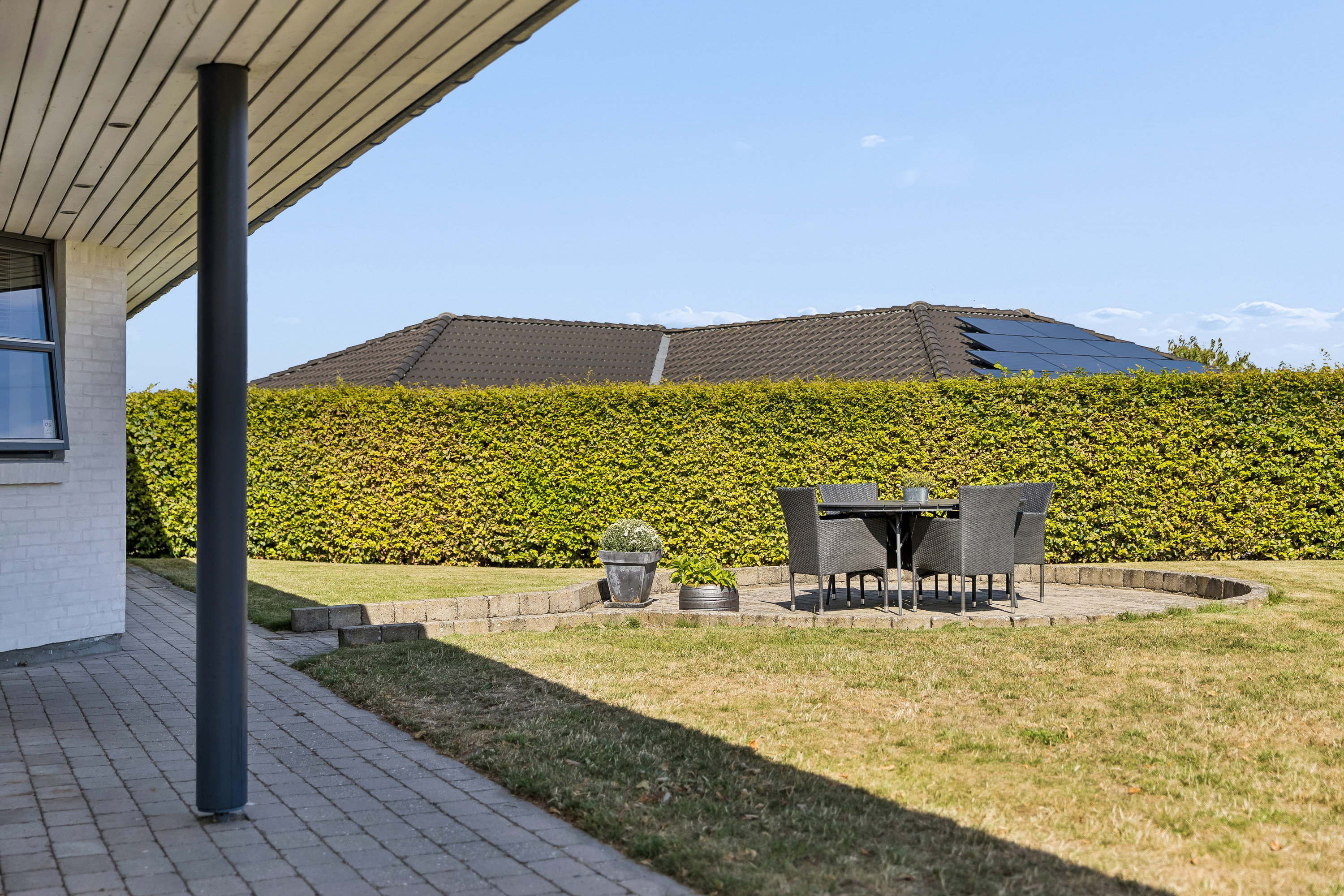 Fremhævet terrasse billede i fuldskærmstilstand. Billede af Hvedevangen 19, Thorsager, 8410 Rønde