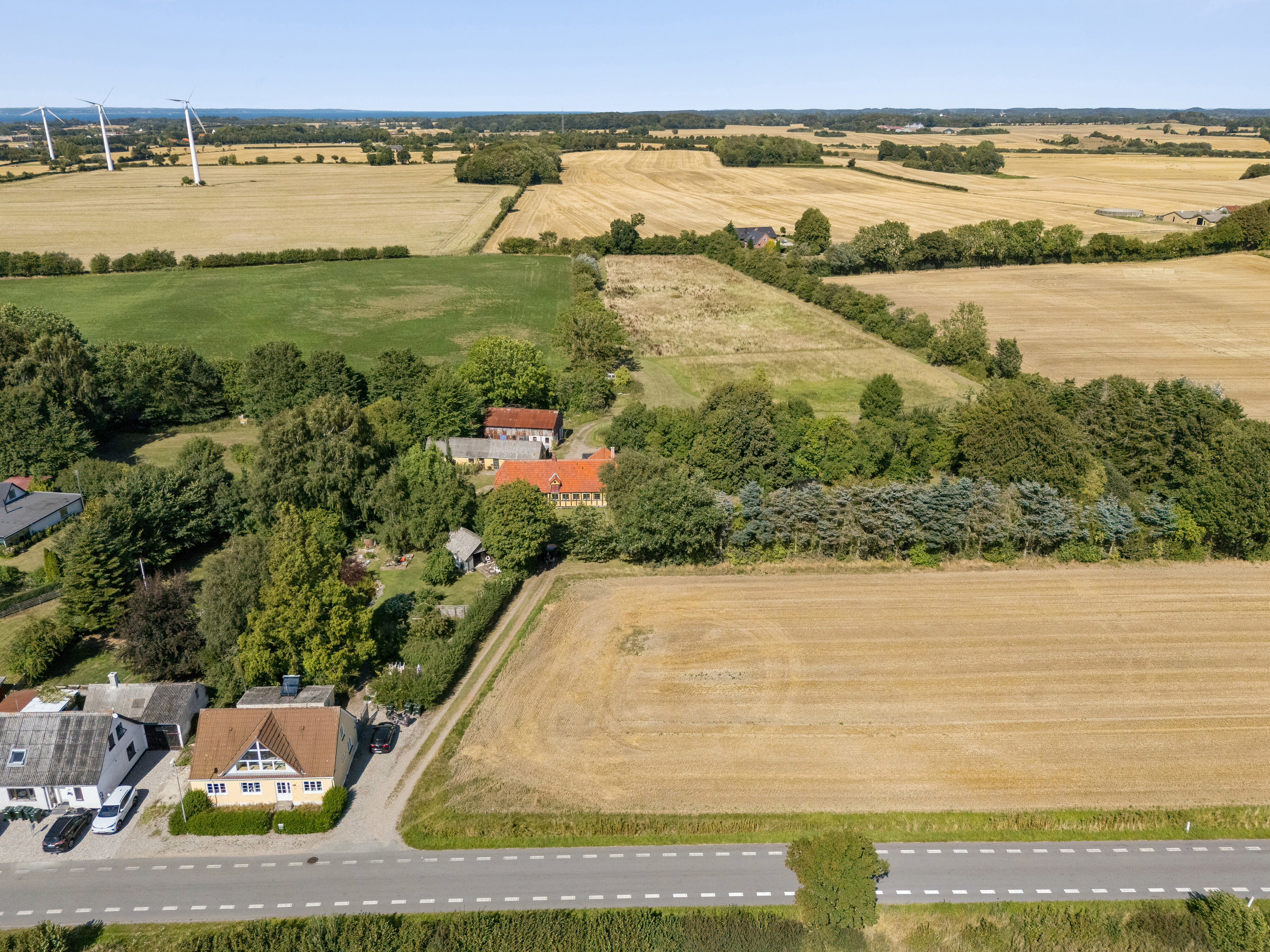 Fremhævet luftfoto billede i fuldskærmstilstand. Billede af Spodsbjergvej 219, Gammel Skrøbelev, 5900 Rudkøbing
