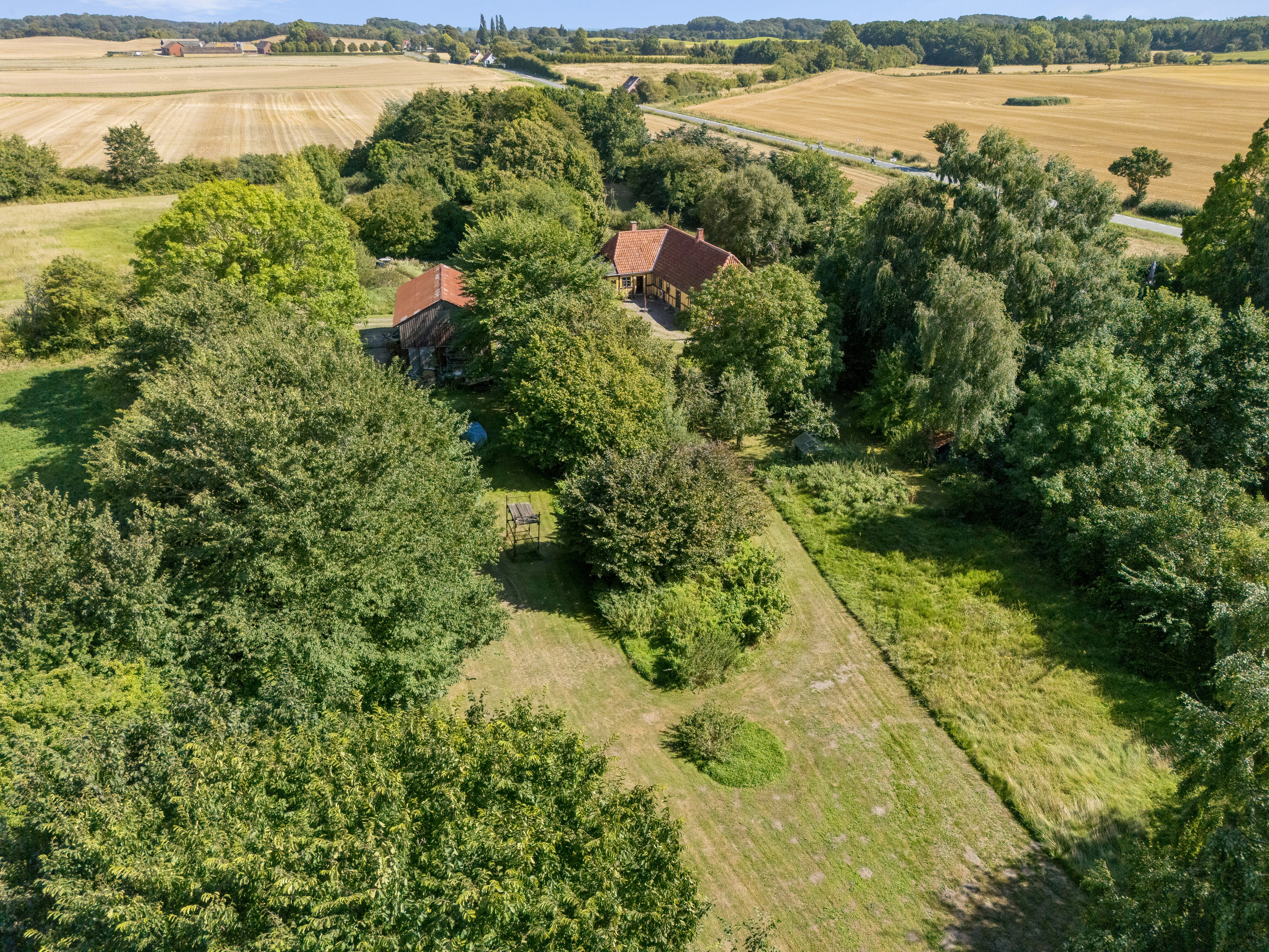 Fremhævet luftfoto billede i fuldskærmstilstand. Billede af Spodsbjergvej 219, Gammel Skrøbelev, 5900 Rudkøbing
