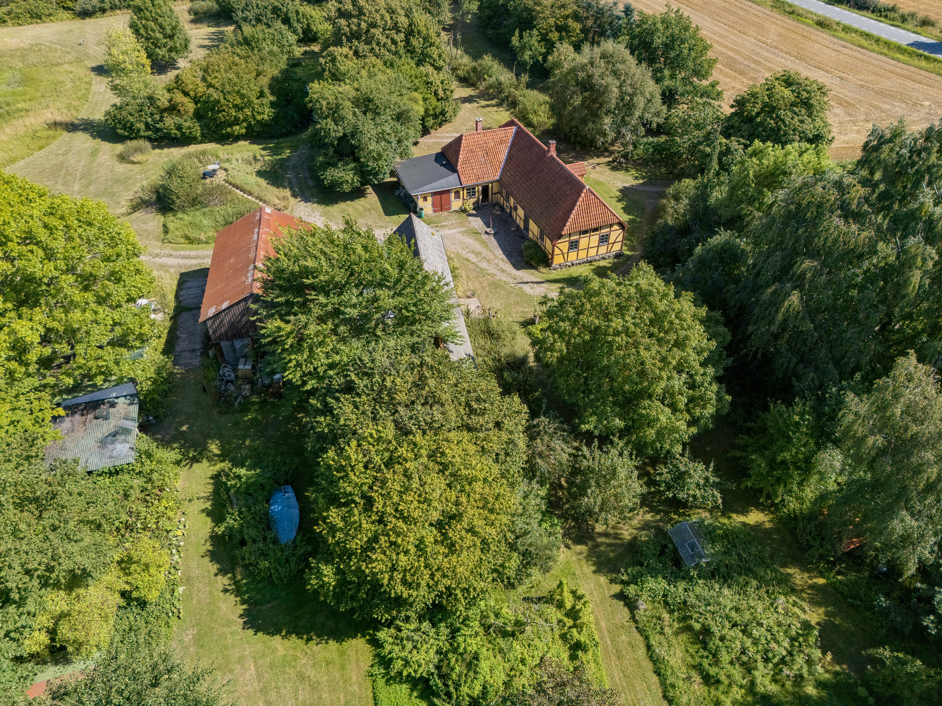 Fremhævet luftfoto billede i fuldskærmstilstand. Billede af Spodsbjergvej 219, Gammel Skrøbelev, 5900 Rudkøbing