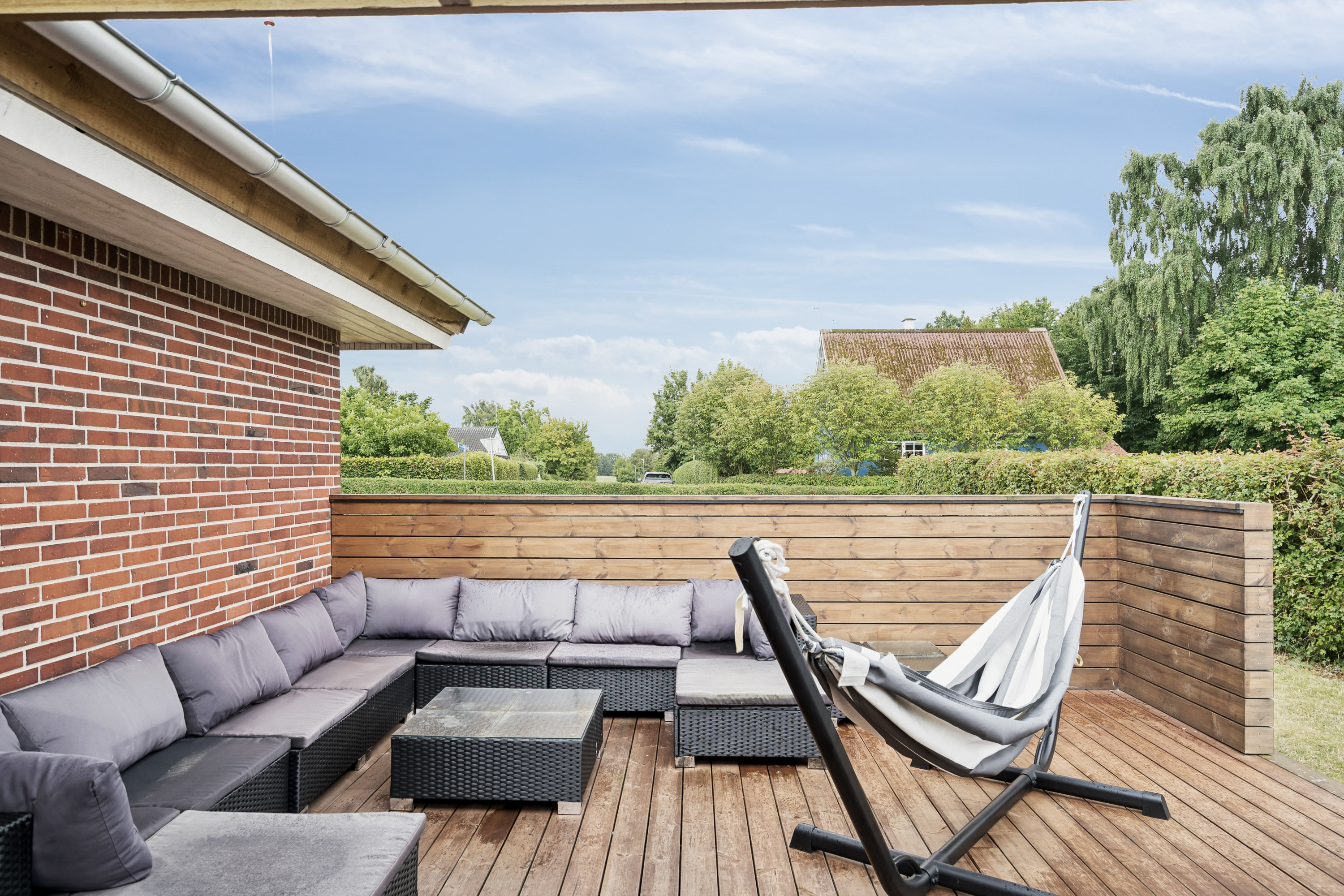 Fremhævet terrasse billede i fuldskærmstilstand. Billede af Møllevej 22, 8881 Thorsø