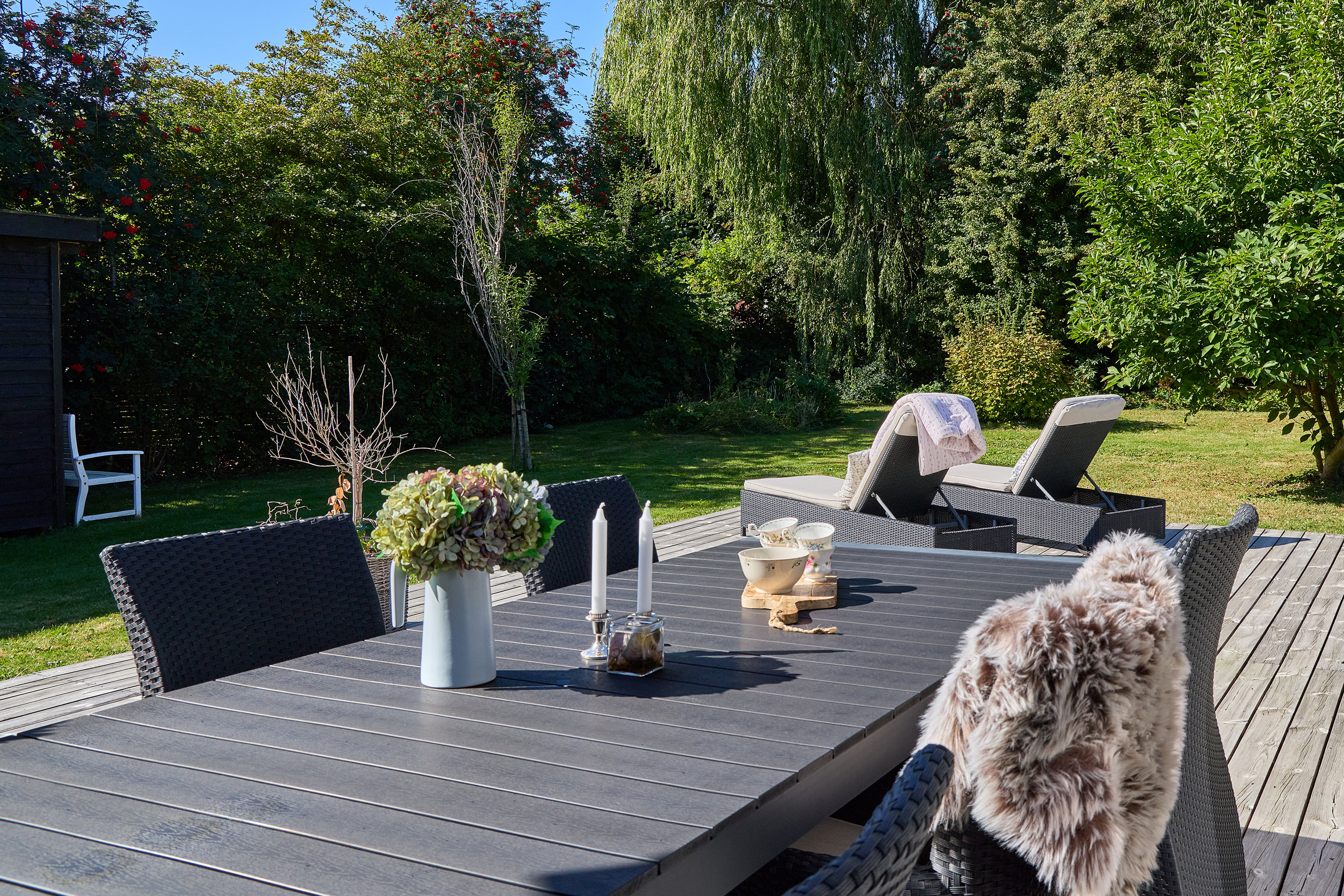 Fremhævet terrasse billede i fuldskærmstilstand. Billede af Skaus-Ager 29, Smidstrup, 3250 Gilleleje