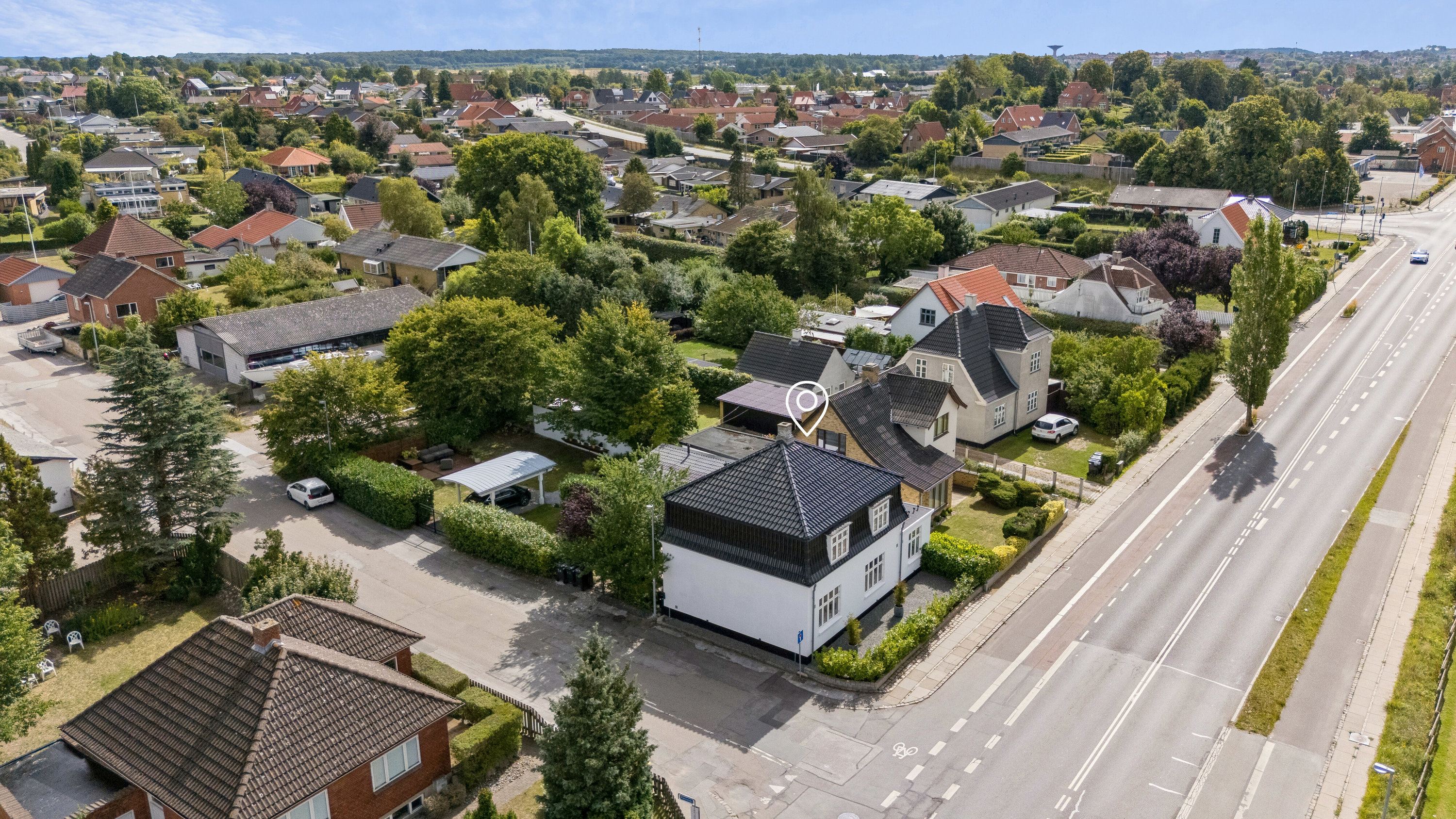 Fremhævet luftfoto billede i fuldskærmstilstand. Billede af Ringstedgade 184, 4700 Næstved