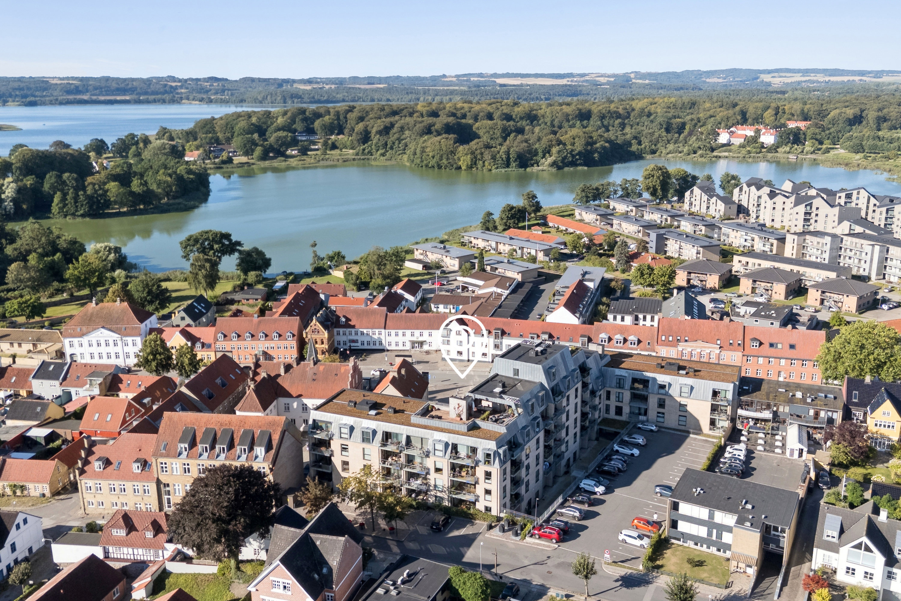 Fremhævet luftfoto billede i fuldskærmstilstand. Billede af Adelgade 44A, 4. mf., 8660 Skanderborg