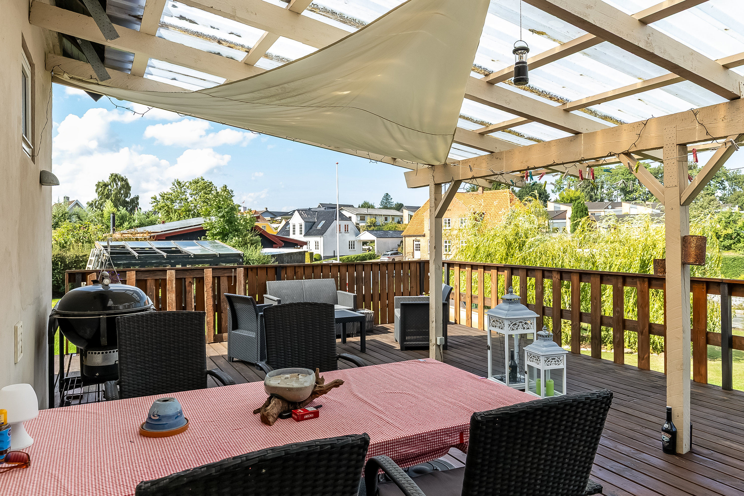 Fremhævet overdækket terrasse billede i fuldskærmstilstand. Billede af Bystedvej 2, Gårslev, 7080 Børkop