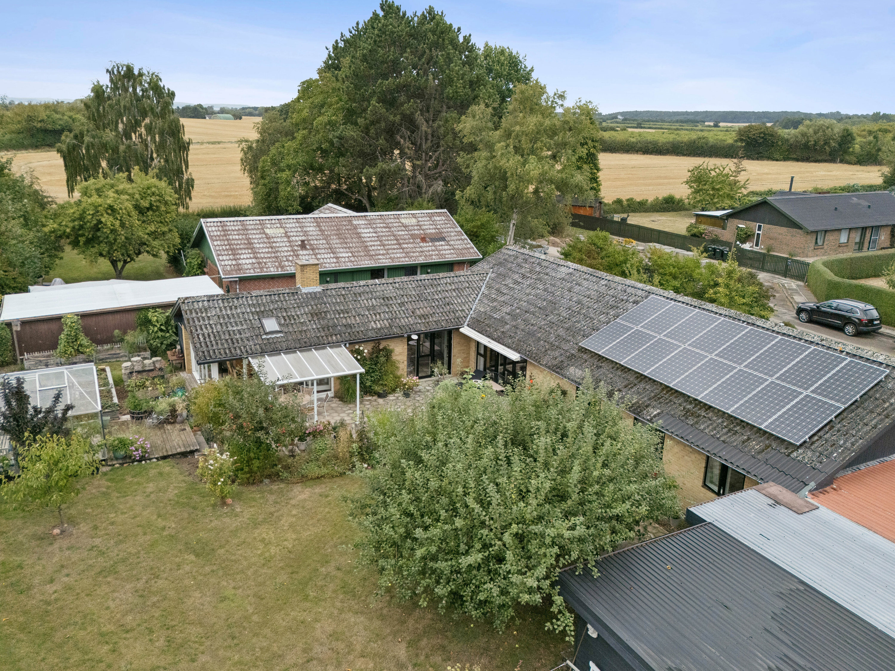 Fremhævet luftfoto billede i fuldskærmstilstand. Billede af Egevej 9, Tullebølle, 5953 Tranekær