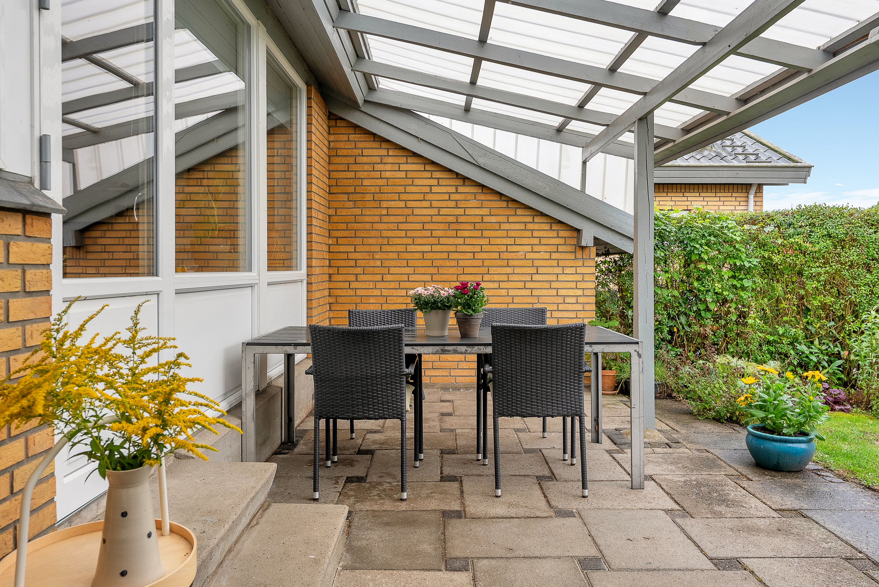 Fremhævet overdækket terrasse billede i fuldskærmstilstand. Billede af Groløkkevænget 23, Søhus, 5270 Odense N