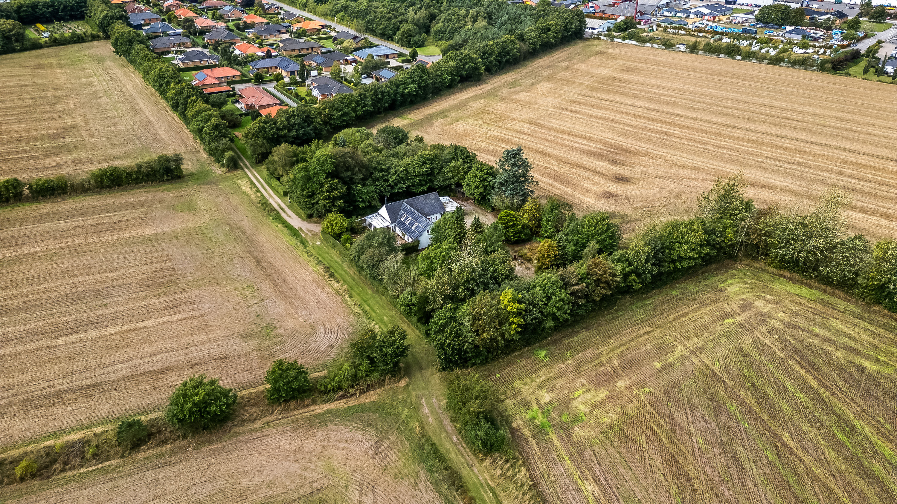 Fremhævet luftfoto billede i fuldskærmstilstand. Billede af Hodsagervej 6, Mejrup, 7500 Holstebro