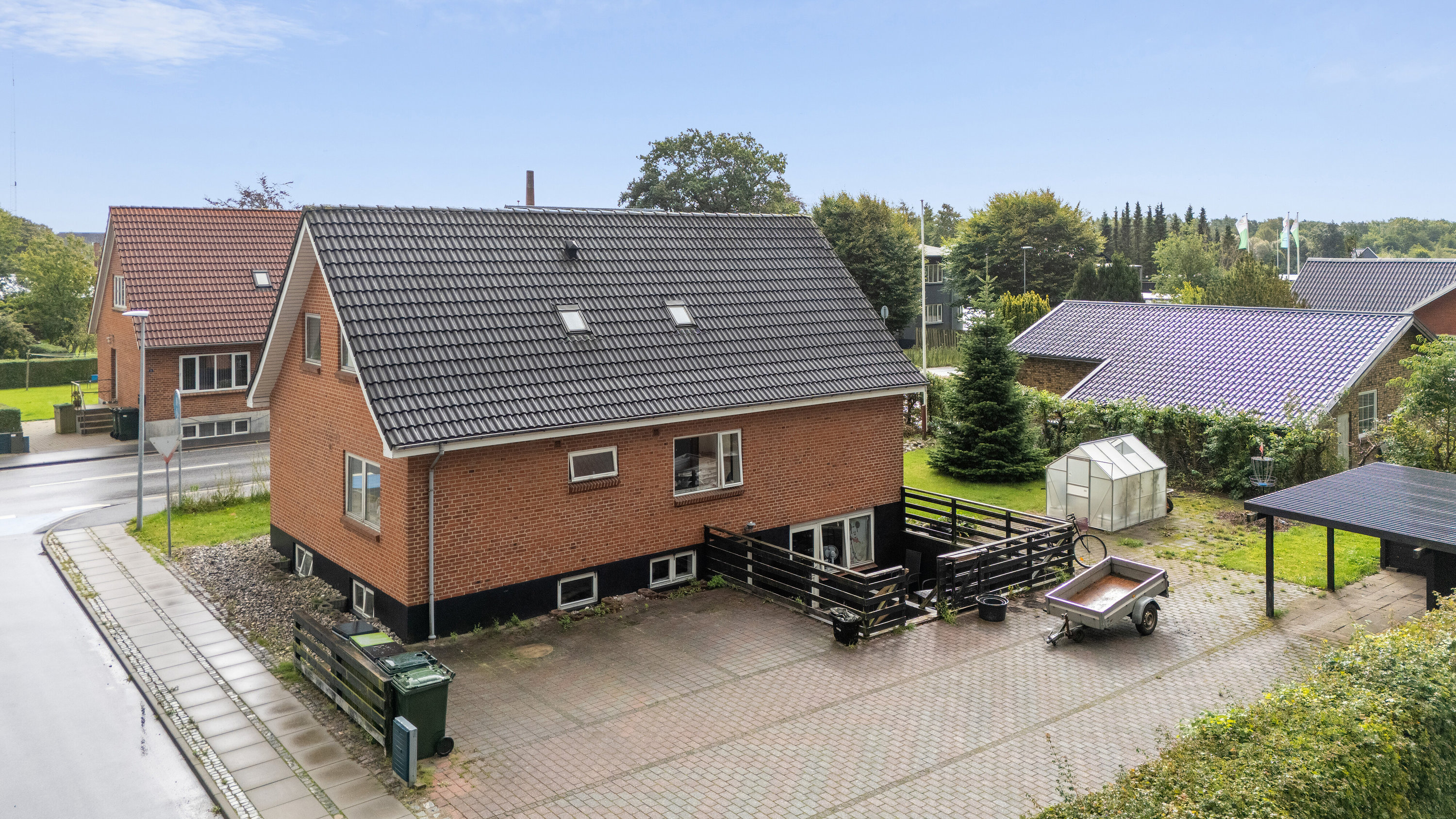 Fremhævet luftfoto billede i fuldskærmstilstand. Billede af Herningvej 5, Sdr. Omne, 7260 Sdr. Omne 
