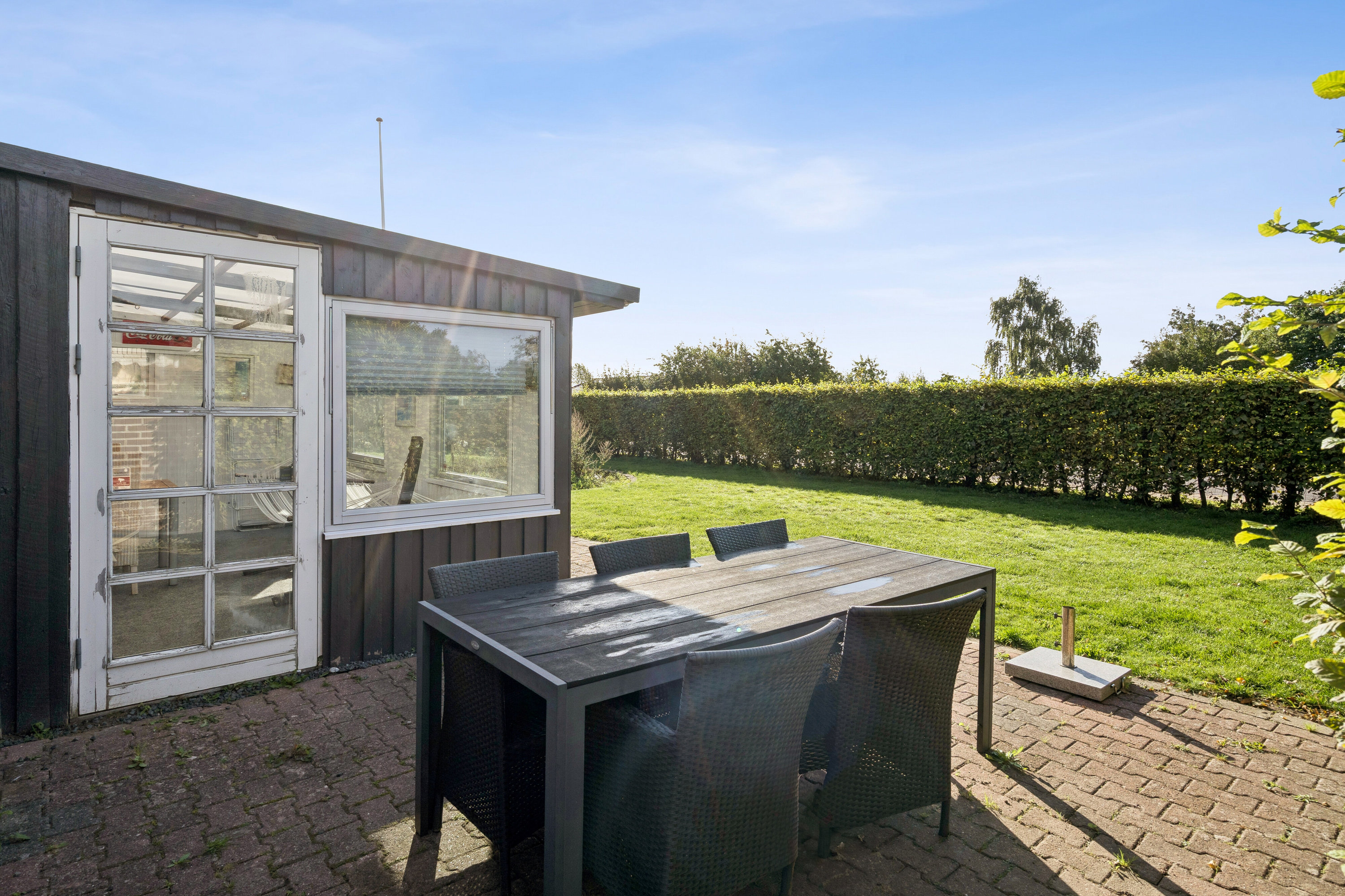 Fremhævet terrasse billede i fuldskærmstilstand. Billede af Fasanvænget 4, Dalby, 4690 Haslev