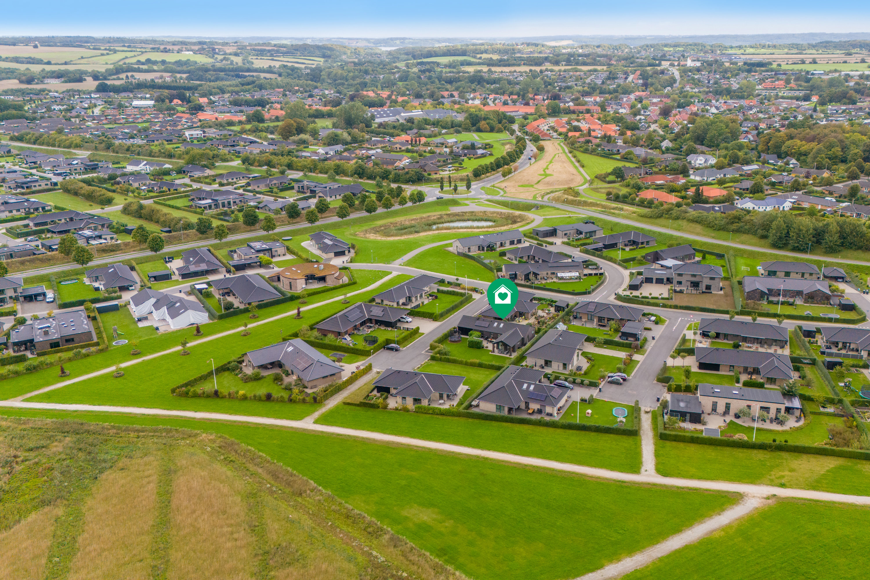 Fremhævet luftfoto billede i fuldskærmstilstand. Billede af Skovhaven 39, 7080 Børkop