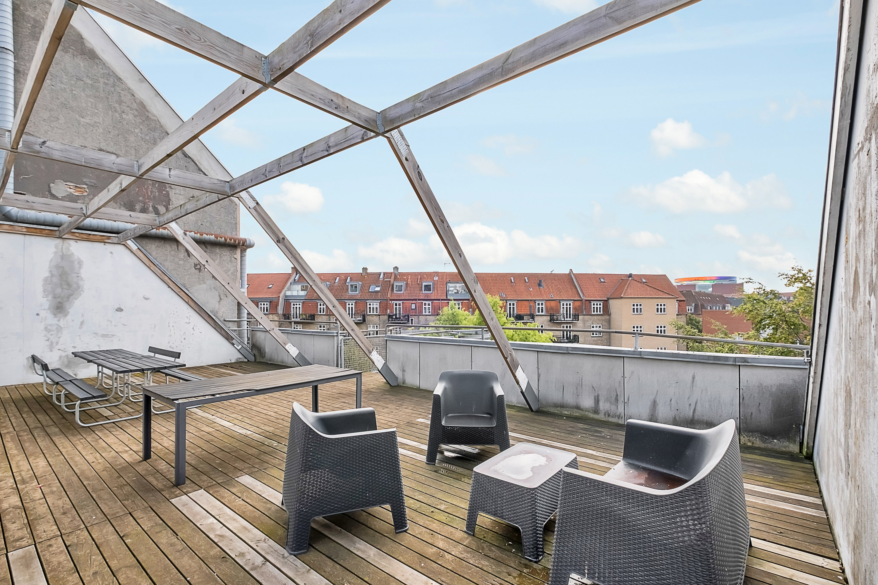 Fremhævet tagterrasse billede i fuldskærmstilstand. Billede af Vesterbrogade 11, 2. 6., 8000 Aarhus C