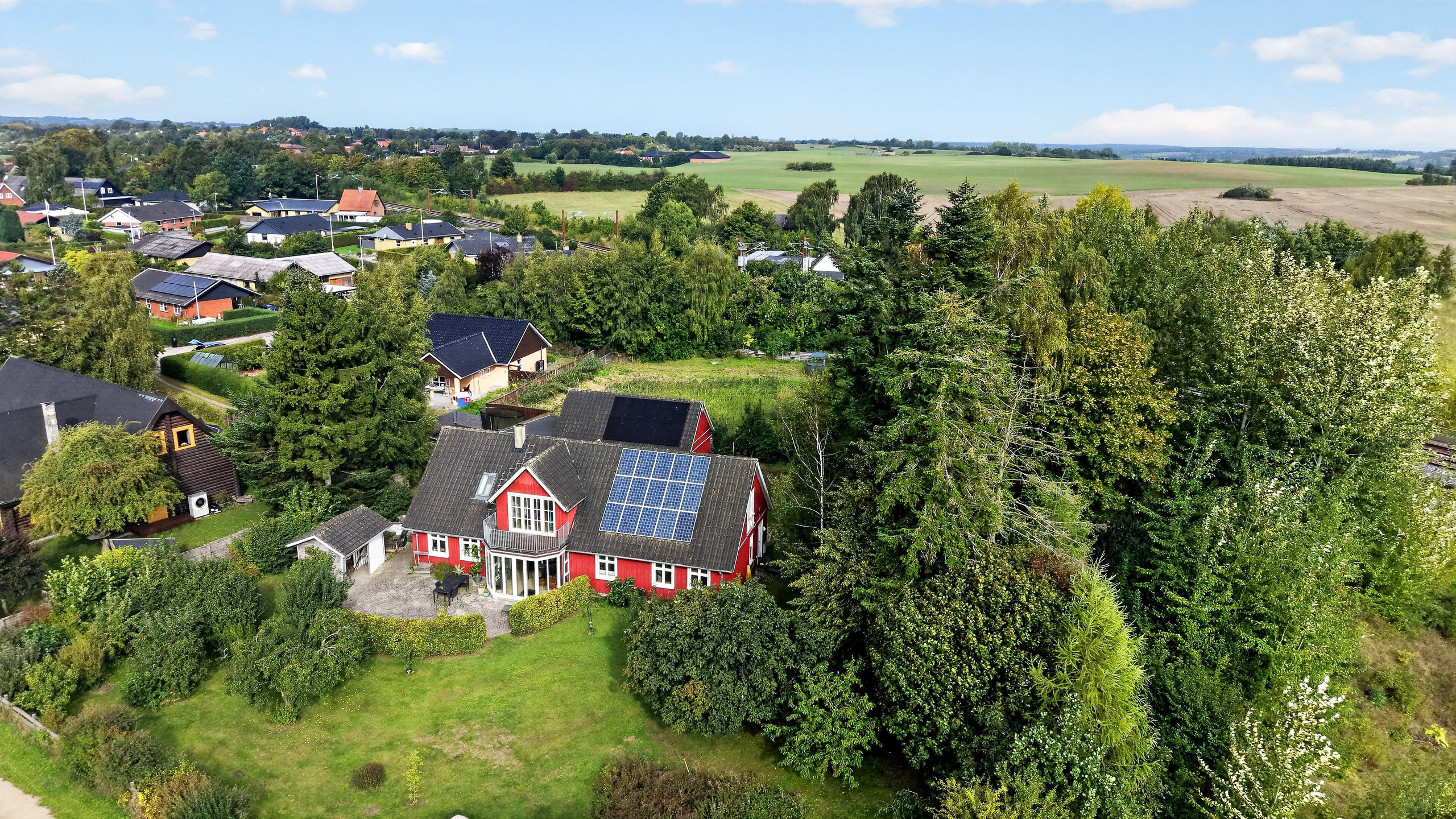 Fremhævet luftfoto billede i fuldskærmstilstand. Billede af Vangevej 15, Soderup Vest, 4340 Tølløse