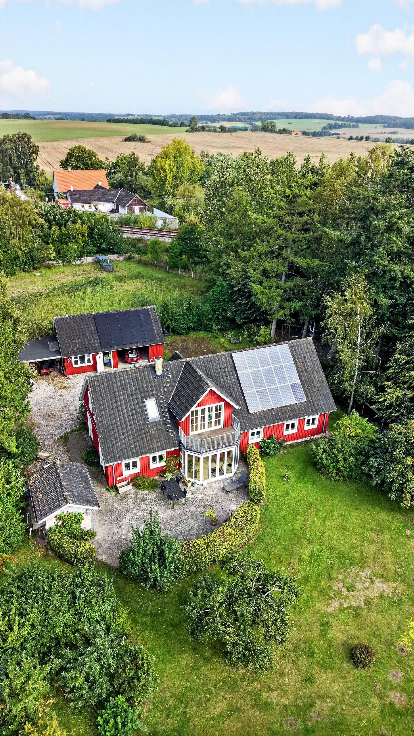 Fremhævet luftfoto billede i fuldskærmstilstand. Billede af Vangevej 15, Soderup Vest, 4340 Tølløse