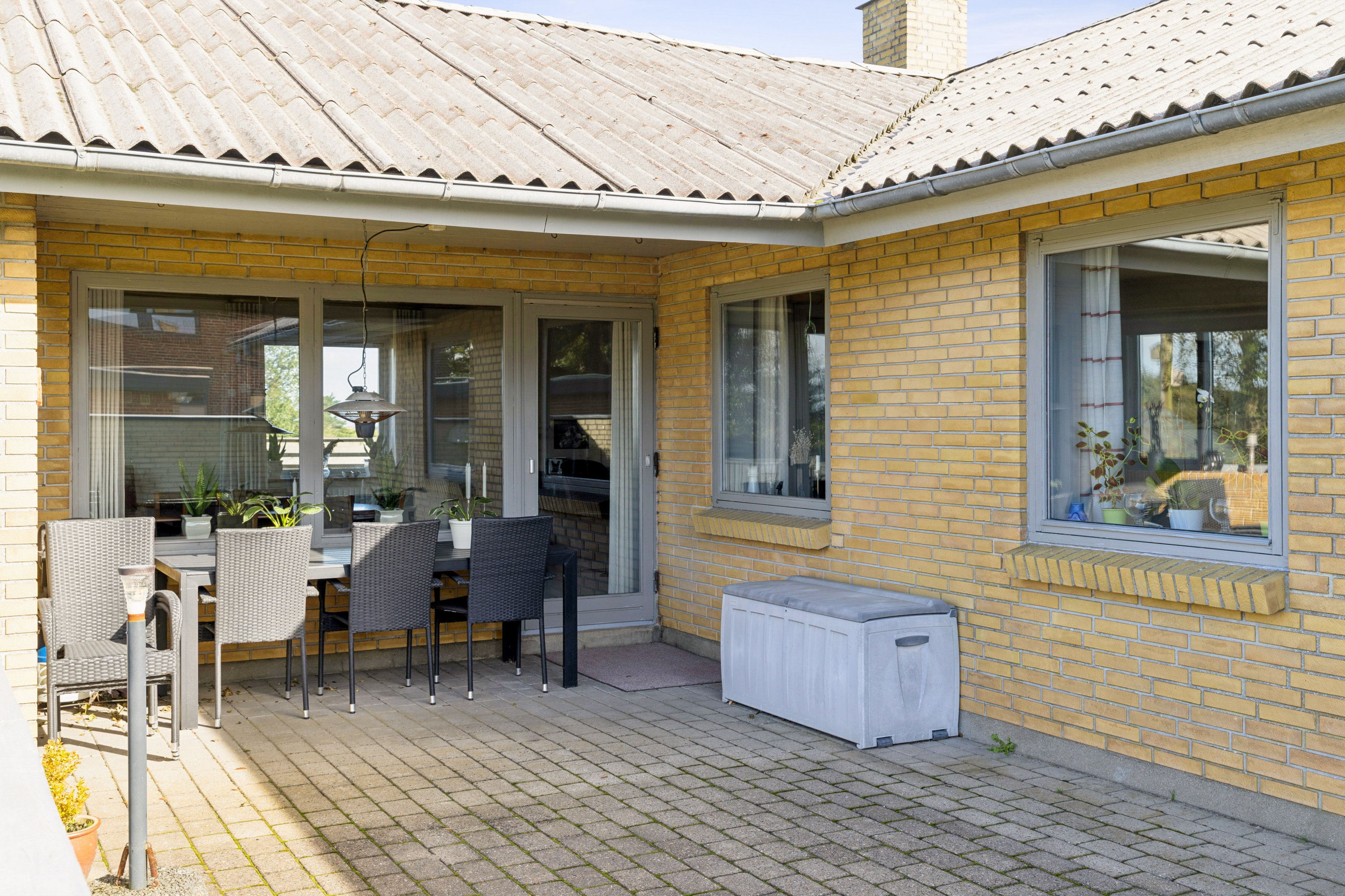 Fremhævet terrasse billede i fuldskærmstilstand. Billede af Østerhaven 17, Bjergby, 7950 Erslev
