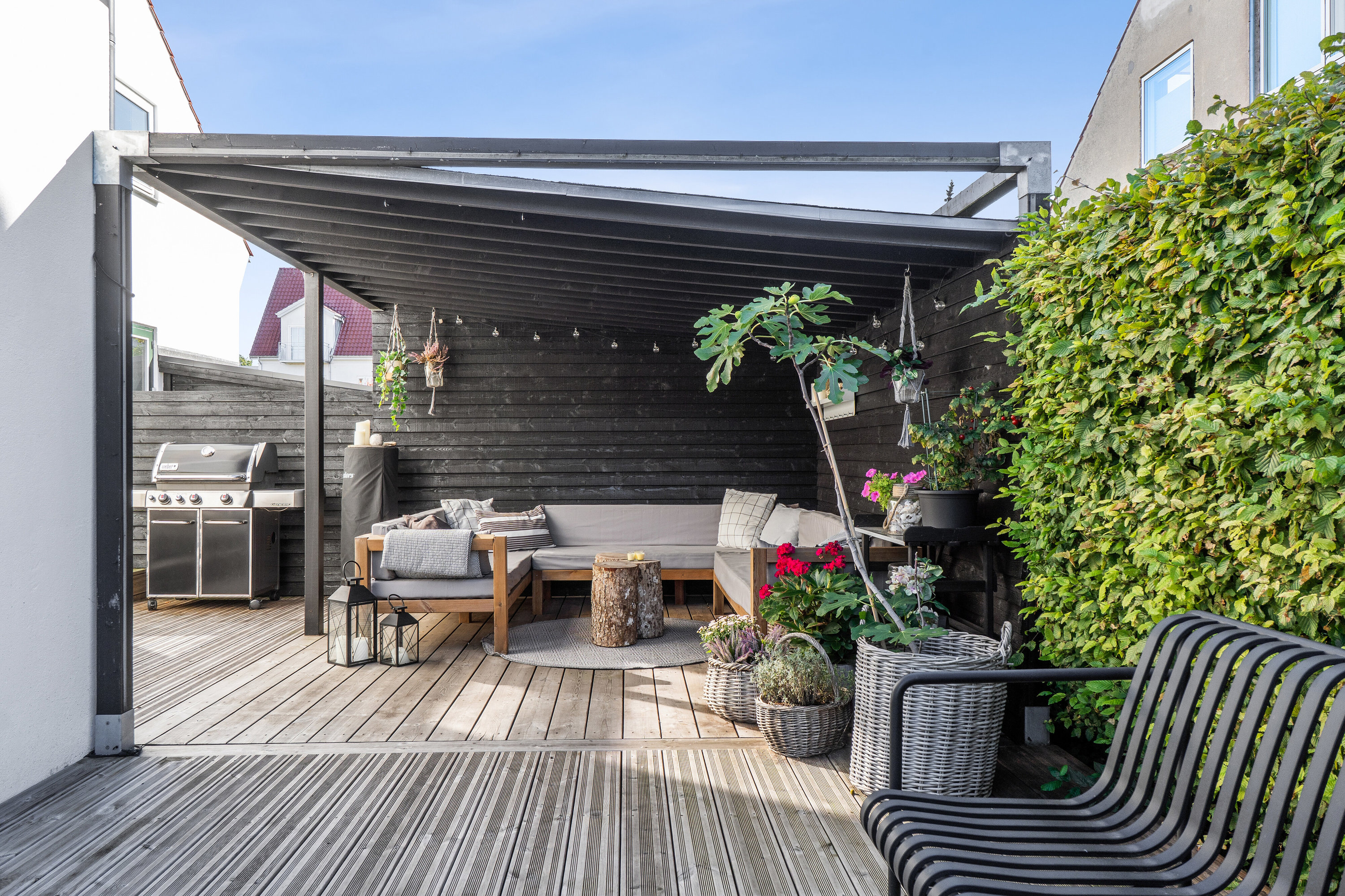 Fremhævet overdækket terrasse billede i fuldskærmstilstand. Billede af Strandengen 21, 4000 Roskilde