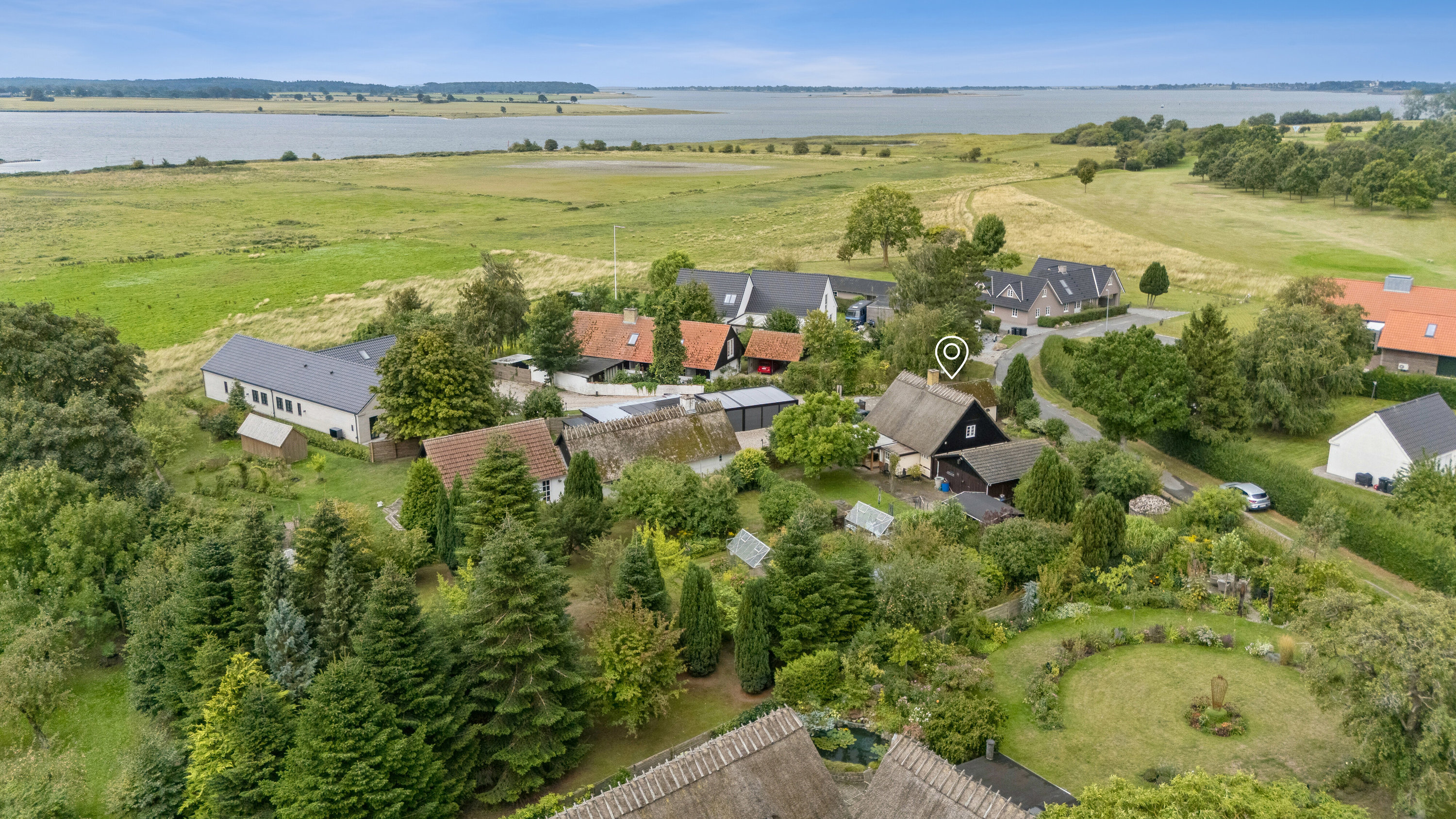 Fremhævet luftfoto billede i fuldskærmstilstand. Billede af Fjordvangen 15, Stenbæksholm, 4700 Næstved