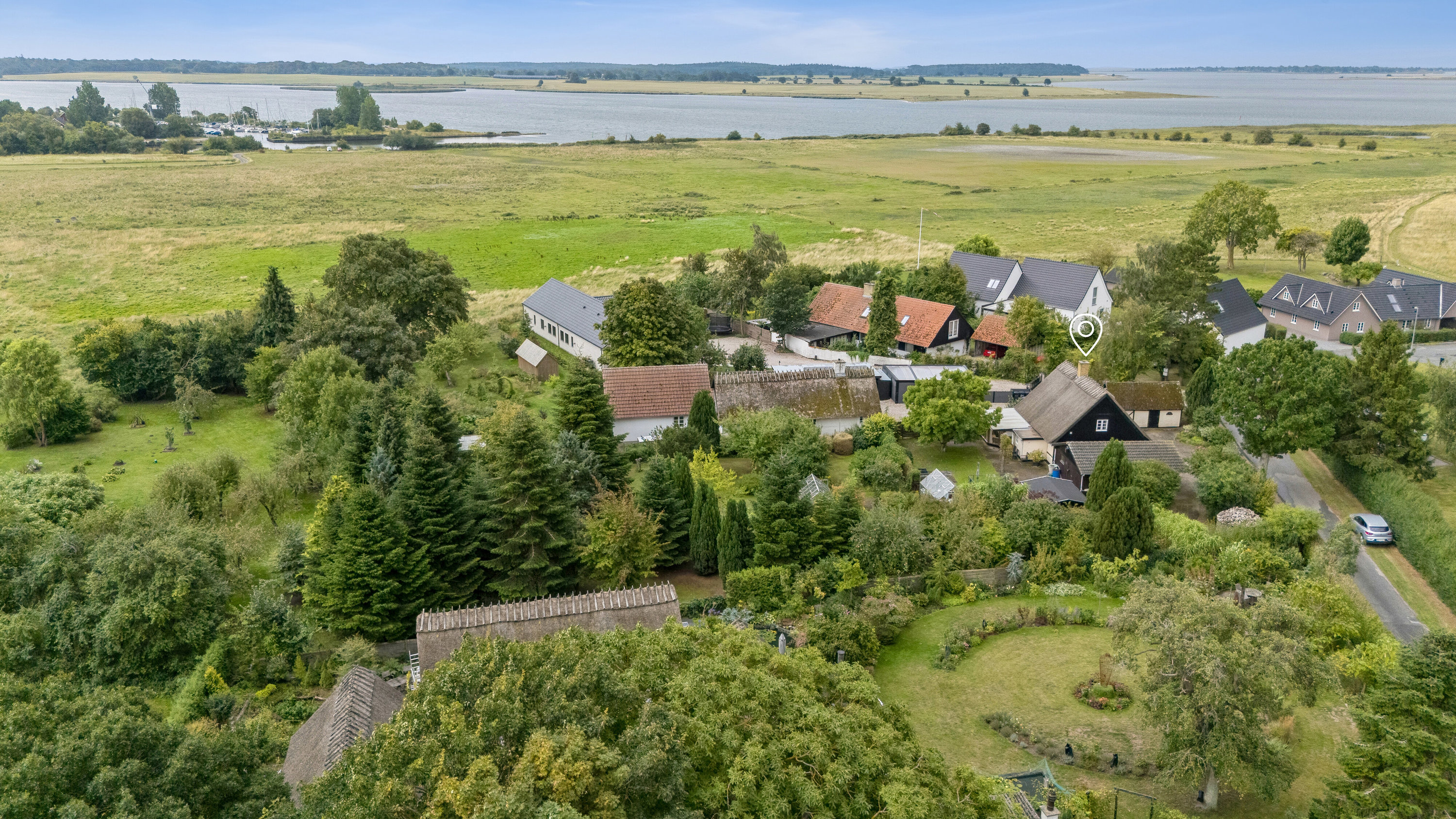 Fremhævet luftfoto billede i fuldskærmstilstand. Billede af Fjordvangen 15, Stenbæksholm, 4700 Næstved