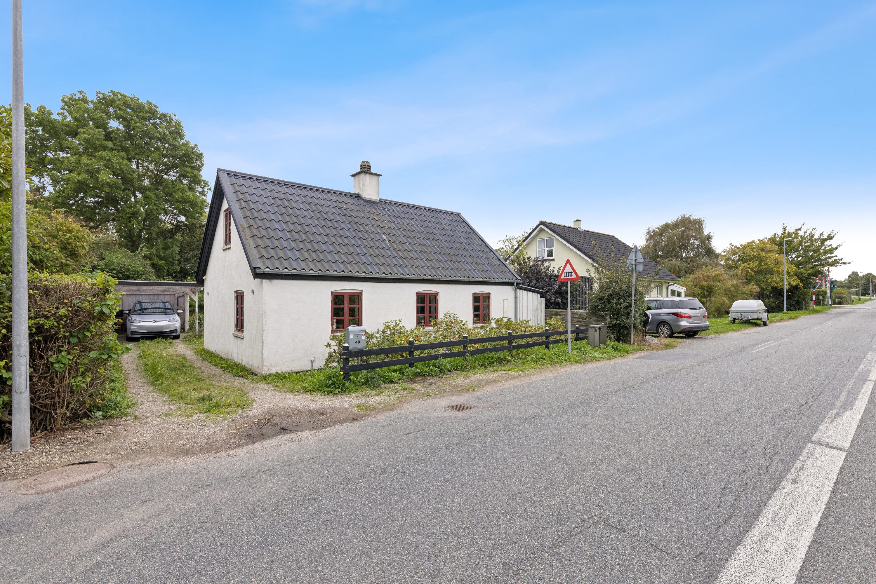 Fremhævet set fra vejen billede i fuldskærmstilstand. Billede af Krænkerupvej 40, Havrebjerg, 4200 Slagelse