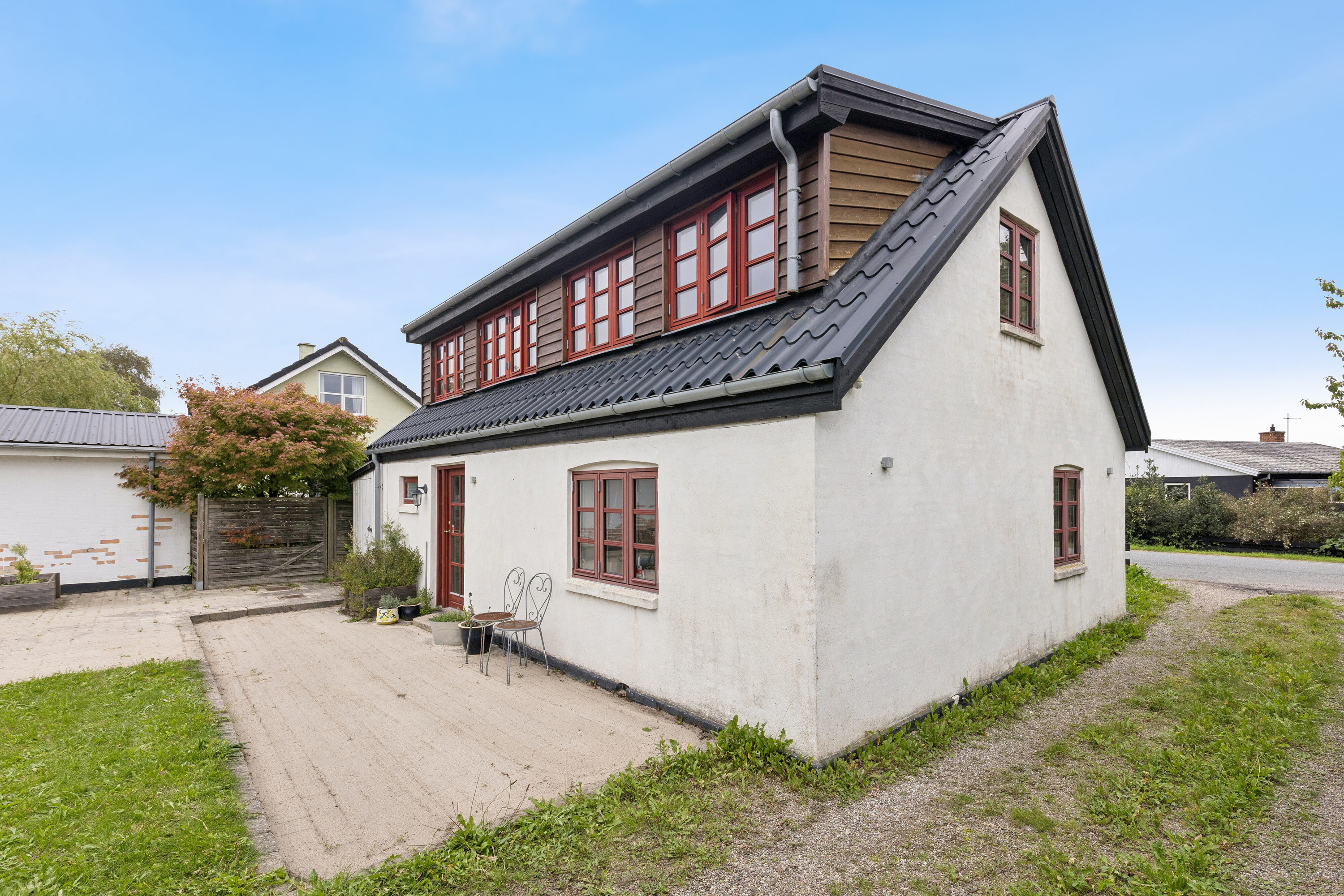 Fremhævet set fra haven billede i fuldskærmstilstand. Billede af Krænkerupvej 40, Havrebjerg, 4200 Slagelse