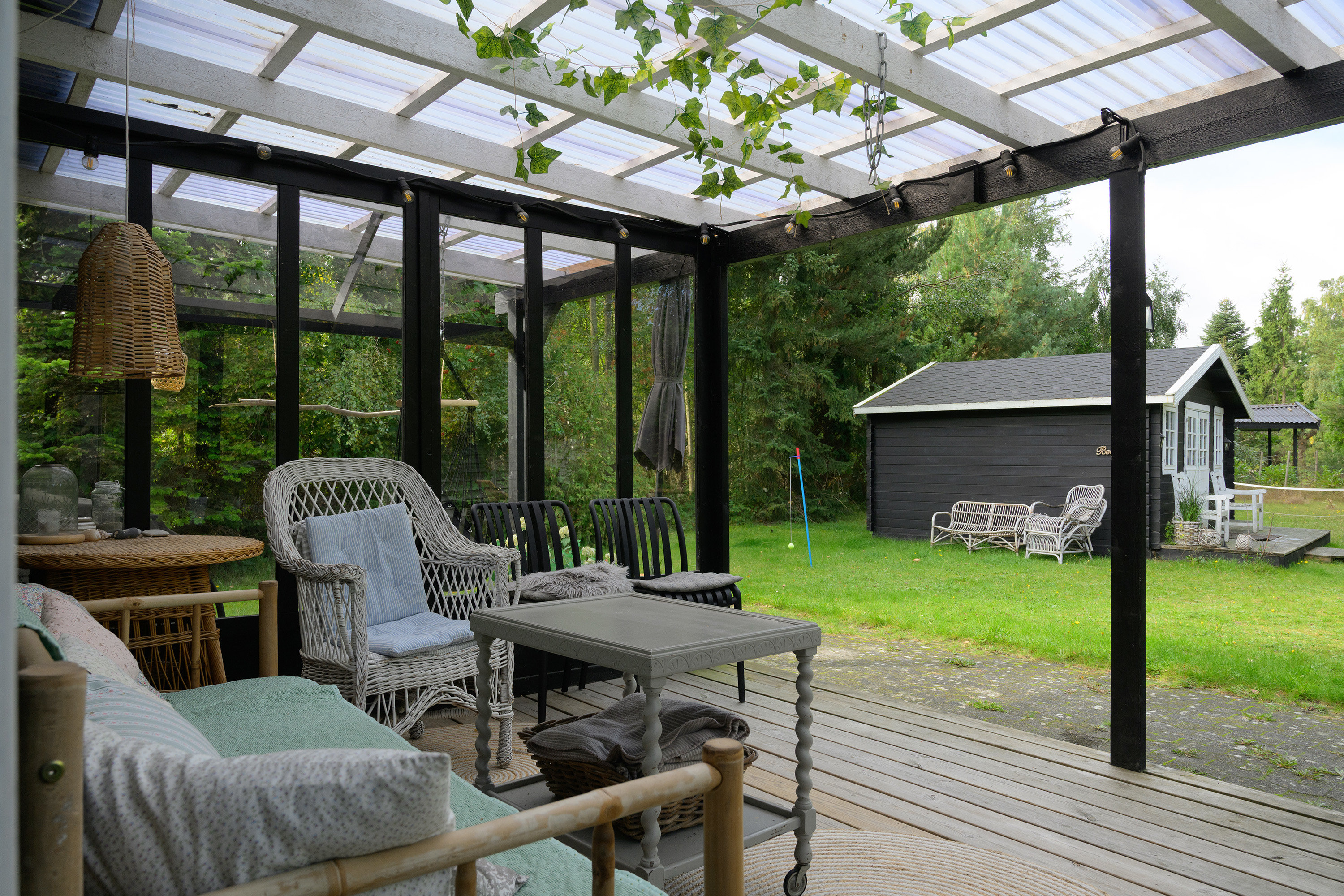 Fremhævet overdækket terrasse billede i fuldskærmstilstand. Billede af Trevlekronevej 9, Bøtø, 4873 Væggerløse