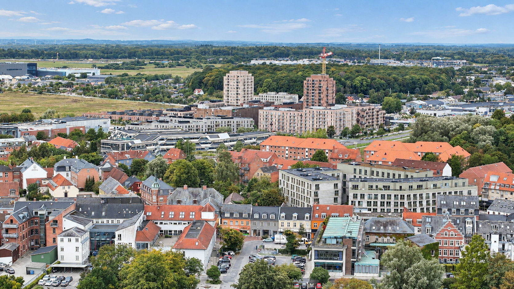 Fremhævet luftfoto billede i fuldskærmstilstand. Billede af Slotsgade 41, 1. th., 3400 Hillerød