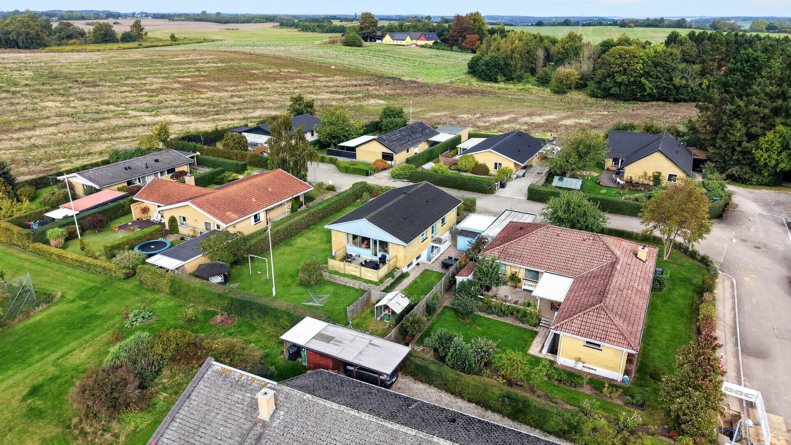 Fremhævet luftfoto billede i fuldskærmstilstand. Billede af Rugmarken 3, 4340 Tølløse