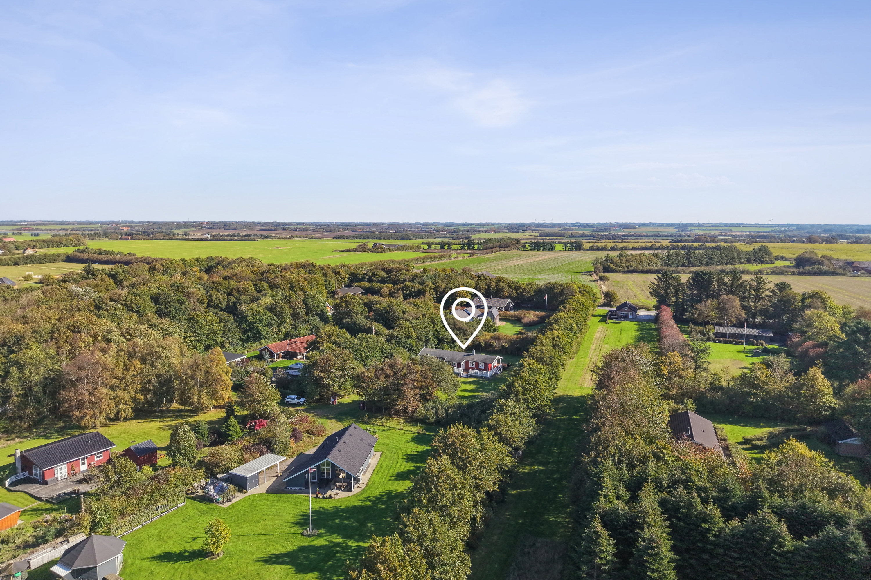 Fremhævet luftfoto billede i fuldskærmstilstand. Billede af Kongelysvej 19, Vadum, 7860 Spøttrup