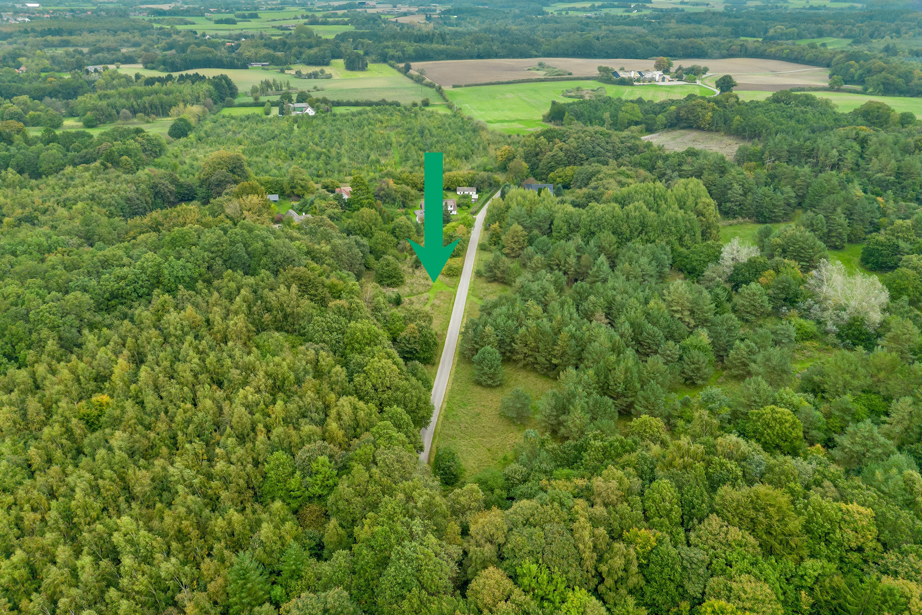 Fremhævet luftfoto billede i fuldskærmstilstand. Billede af Ørsbjerg Skovvej 8, Faurskov, 5560 Aarup