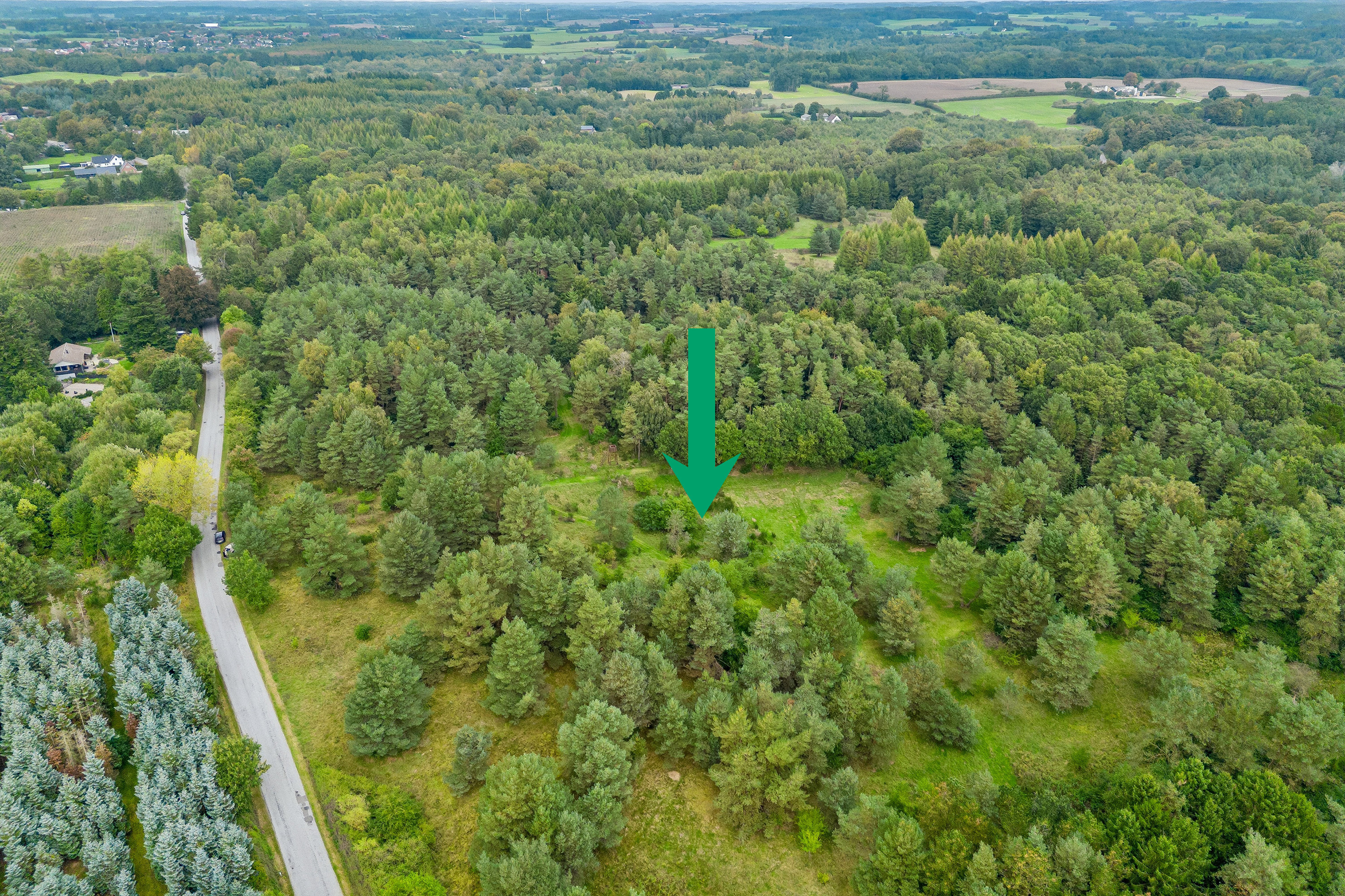 Fremhævet luftfoto billede i fuldskærmstilstand. Billede af Ørsbjerg Skovvej 8, Faurskov, 5560 Aarup