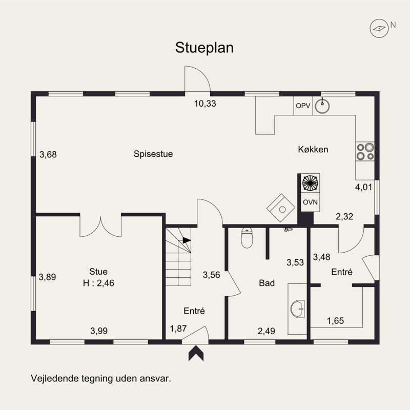 Plantegninger billede af Snareskovvej 4, Ørridslev, 8732 Hovedgård
