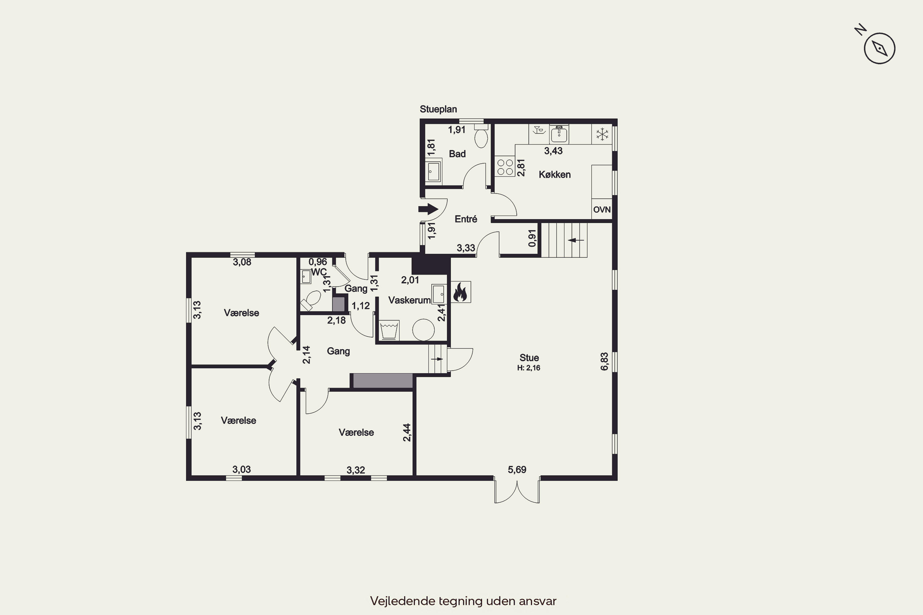 Plantegninger billede af Odensevej 9, Nr Broby, 5672 Broby