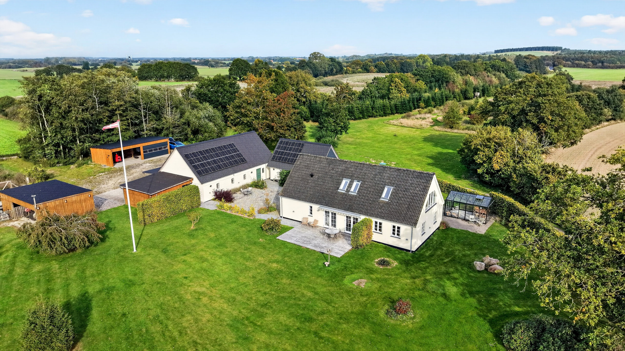 Fremhævet luftfoto billede i fuldskærmstilstand. Billede af Hammershusvej 77, Bårup, 4370 Store Merløse
