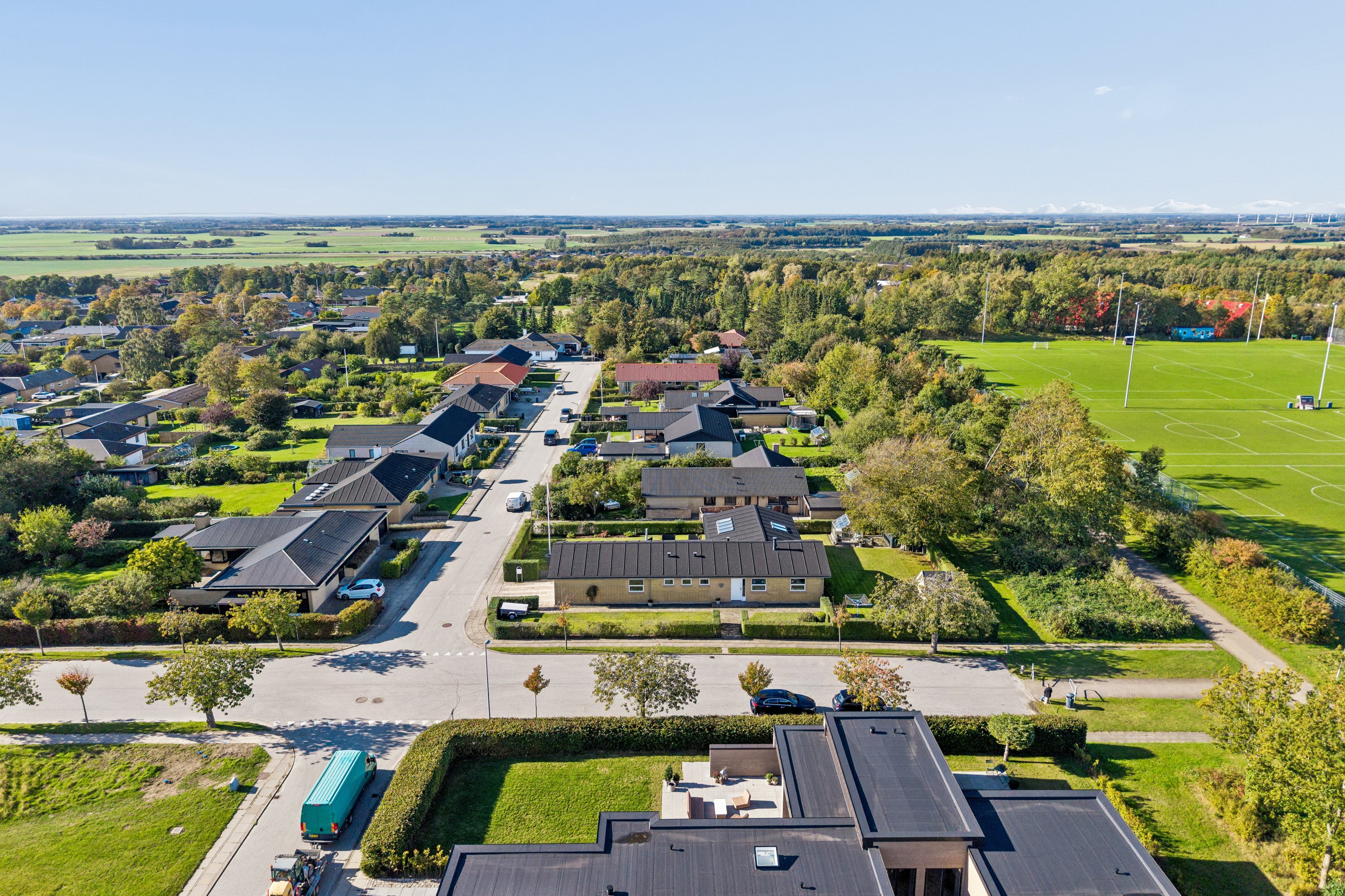 Fremhævet luftfoto billede i fuldskærmstilstand. Billede af Kongelysvej 2, 9380 Vestbjerg