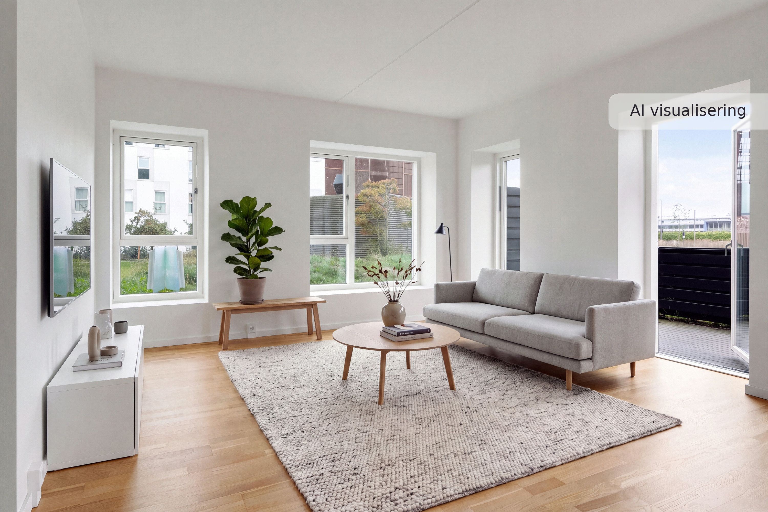 Fremhævet nybolig visual — soveværelse — minimalistisk (visualisering nr. 15563) billede i fuldskærmstilstand. Billede af Robert Jacobsens Vej 25, st. th., 2300 København S