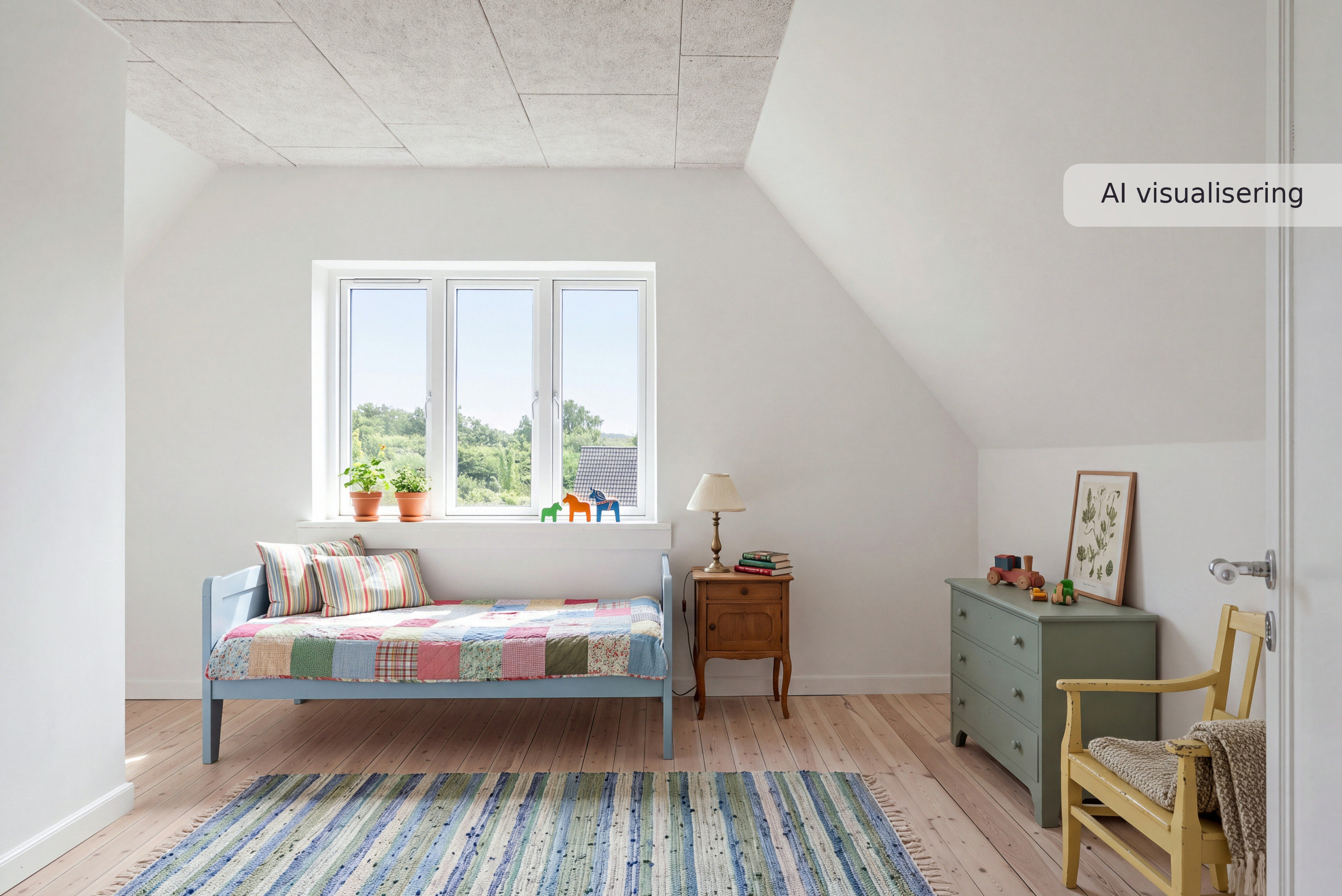Fremhævet nybolig visual — børneværelse — minimalistisk (visualisering nr. 15910) billede i fuldskærmstilstand. Billede af Lavløkkevej 2, Trøstrup, 5210 Odense NV