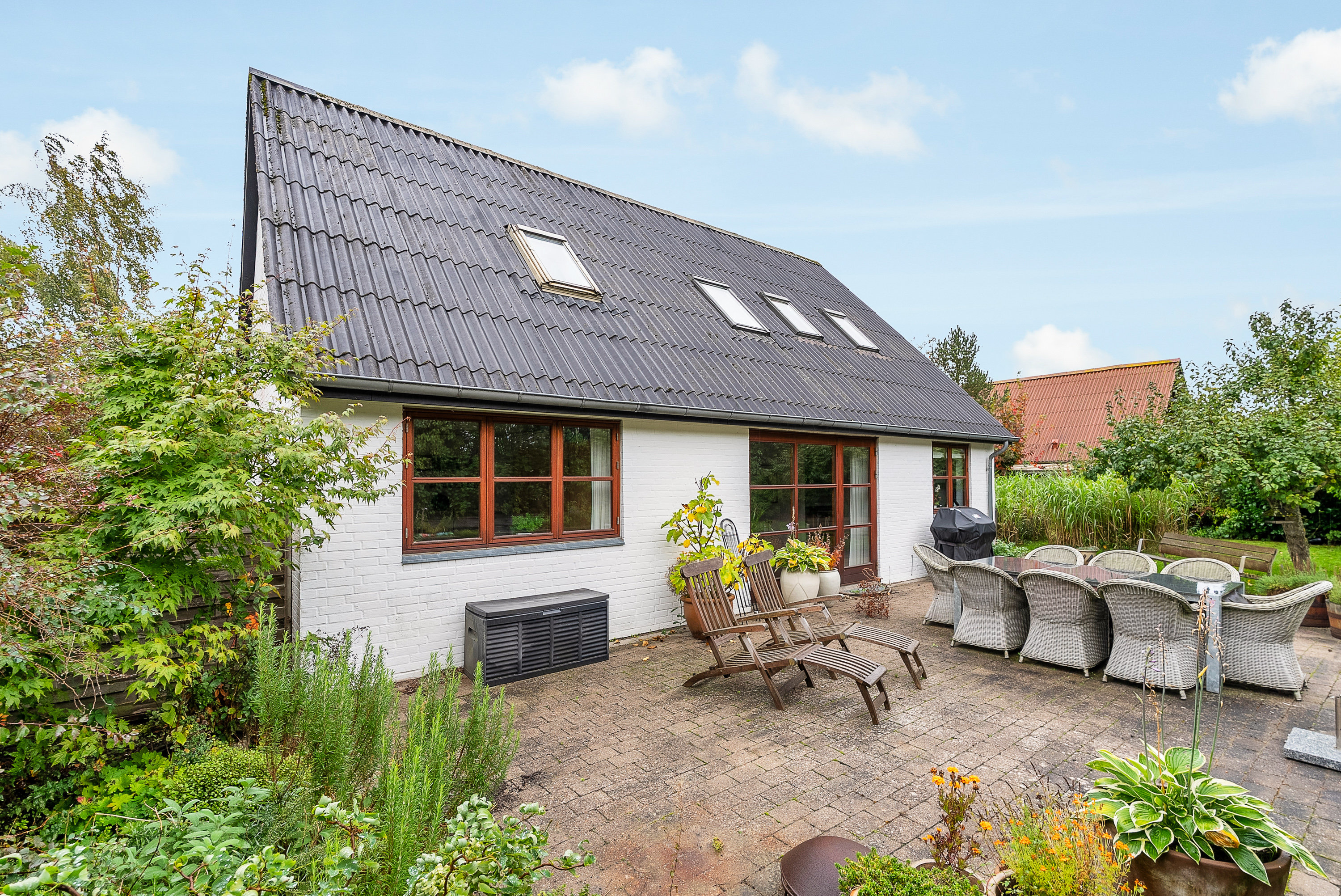Fremhævet terrasse billede i fuldskærmstilstand. Billede af Kronhjortløkken 157, Korup, 5210 Odense NV