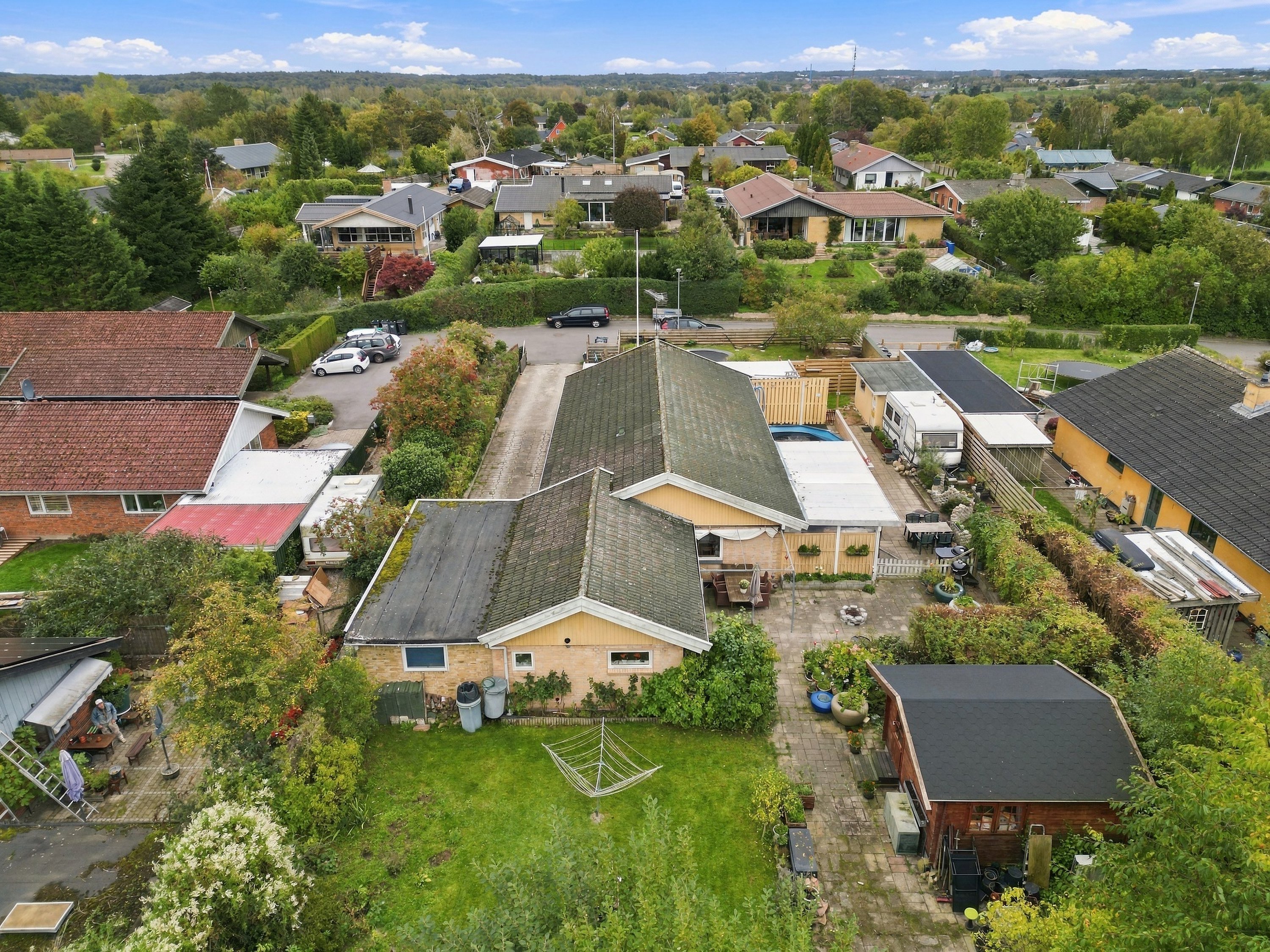 Fremhævet luftfoto billede i fuldskærmstilstand. Billede af Granvej 5, Tulstrup, 3400 Hillerød