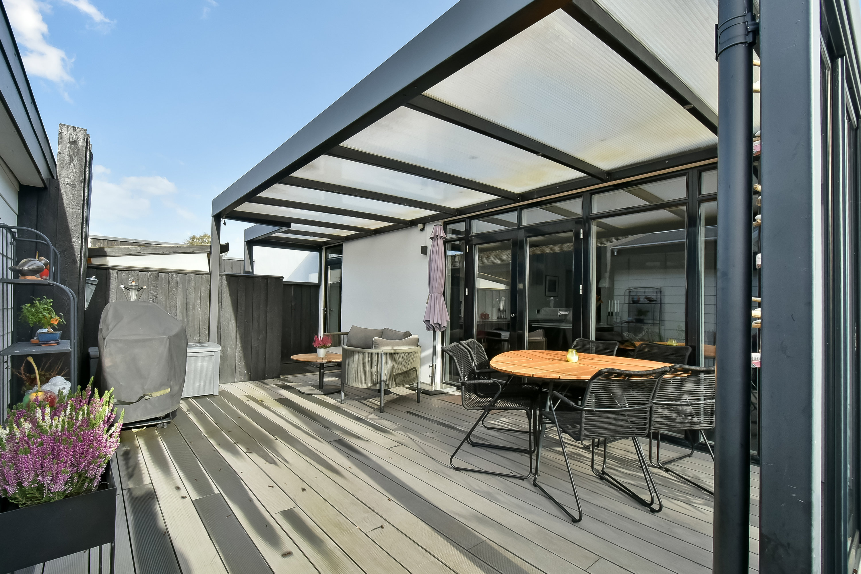 Fremhævet overdækket terrasse billede i fuldskærmstilstand. Billede af Rødtjørnvej 7, 7400 Herning