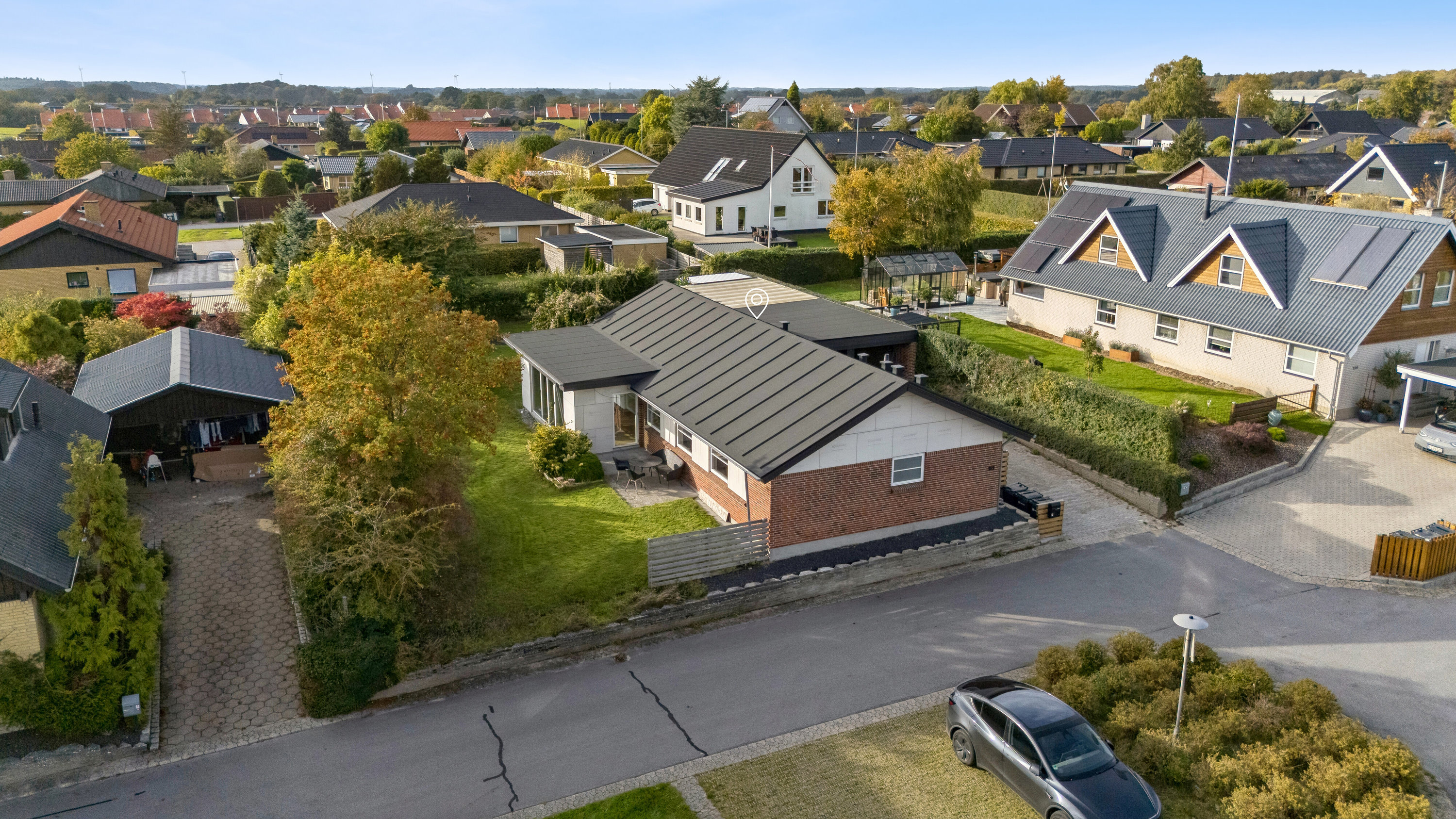 Fremhævet luftfoto billede i fuldskærmstilstand. Billede af Holbergsvej 131, 4700 Næstved